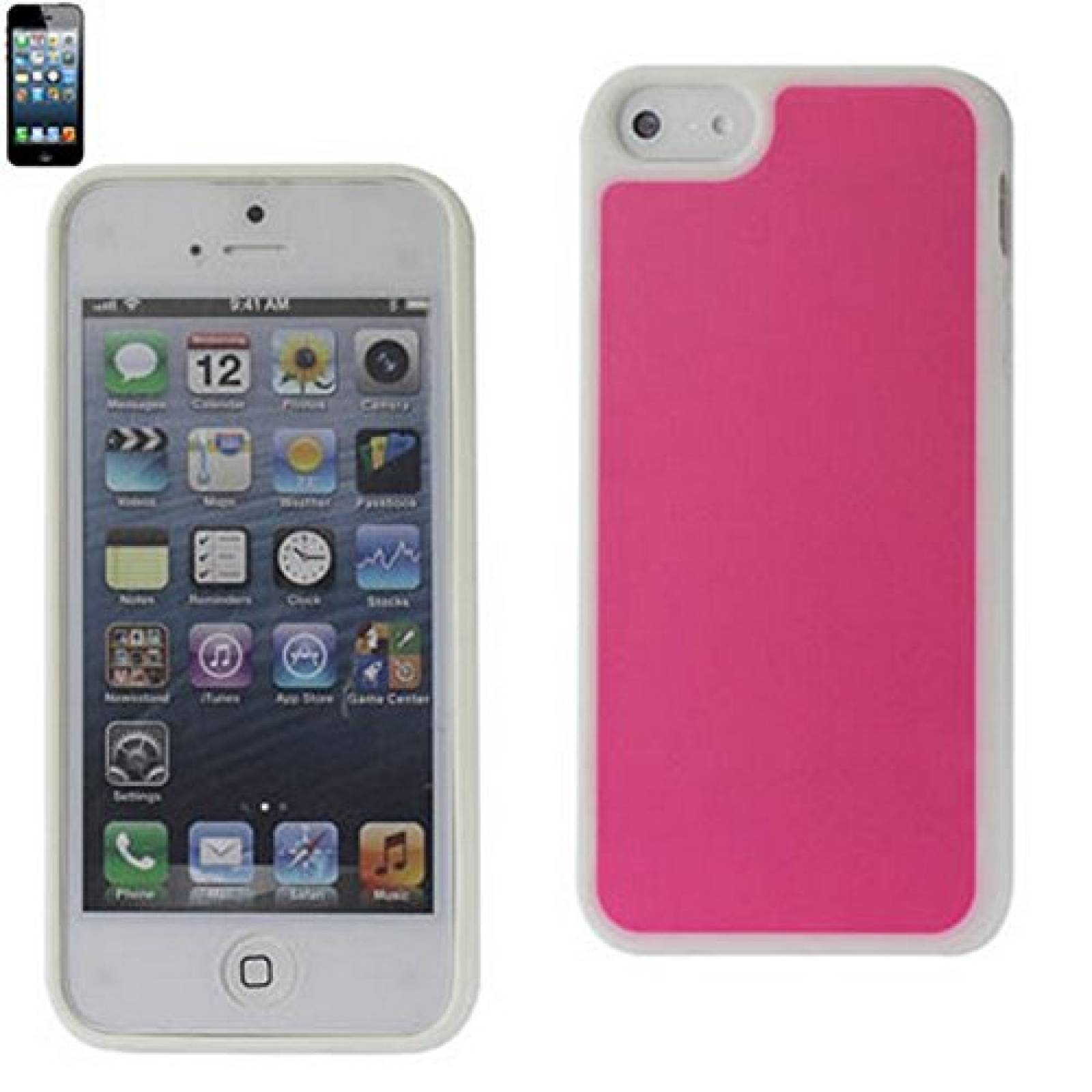 Funda Reiko Protector Cover Pc Plus Tpu for iPhone 5 Rou Pink/White