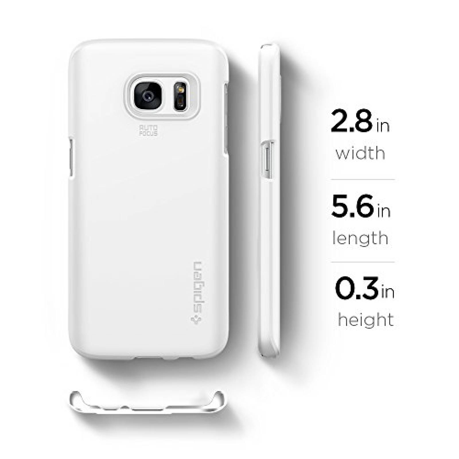 Funda Spigen Funda para Galaxy S7, Thin Fit, Encajado ex 7 - Blanco