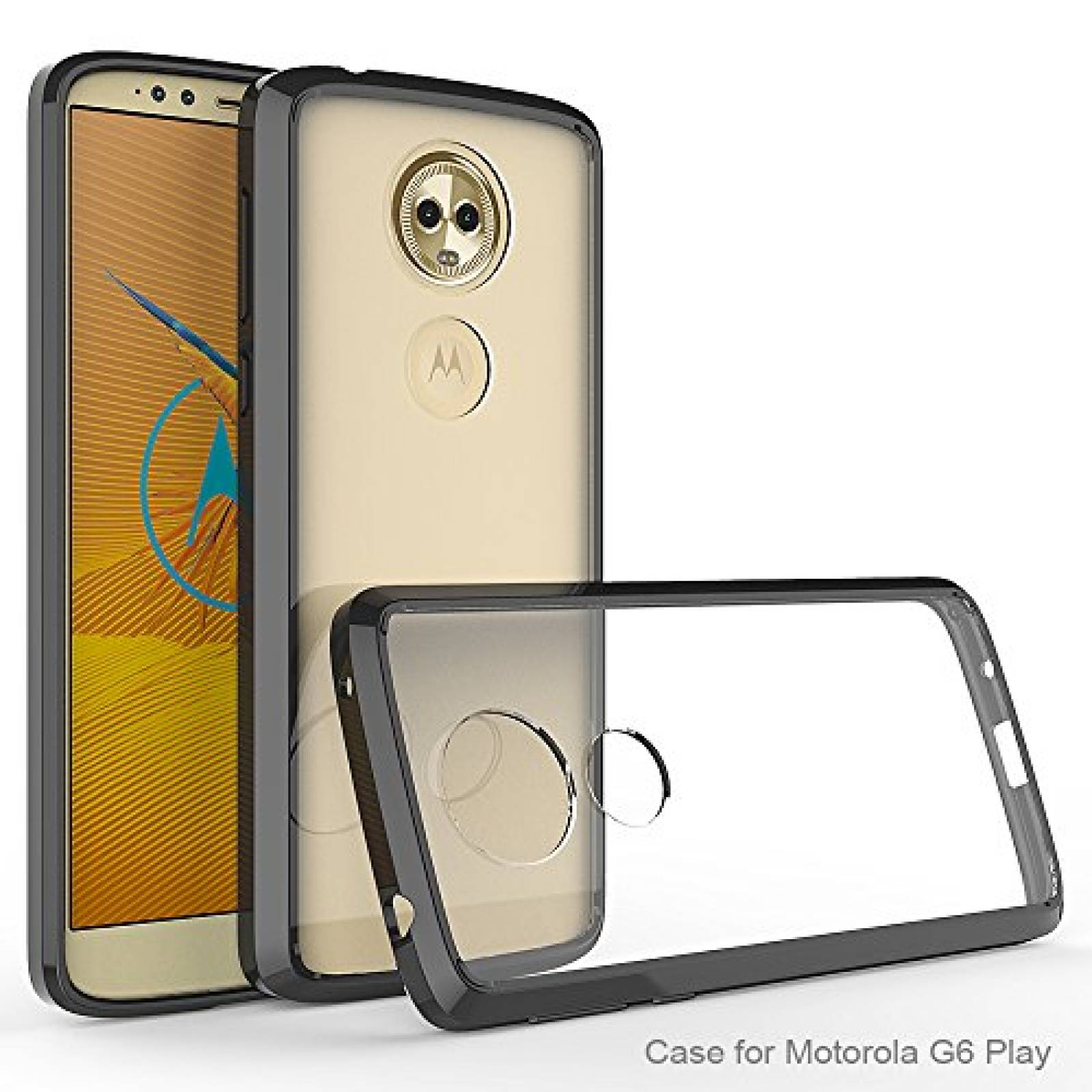 Funda Idenmex Funda Case para Motorola Moto G6 Play, Acr olor Negro