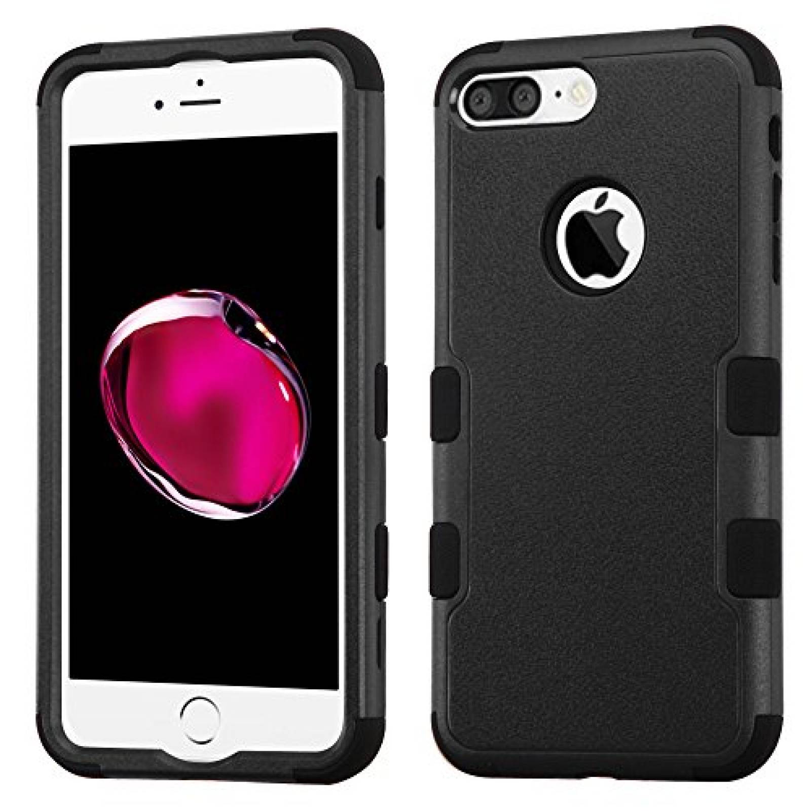 Funda Funda Case para iPhone 7 Plus Doble Protector de U as (Negro)
