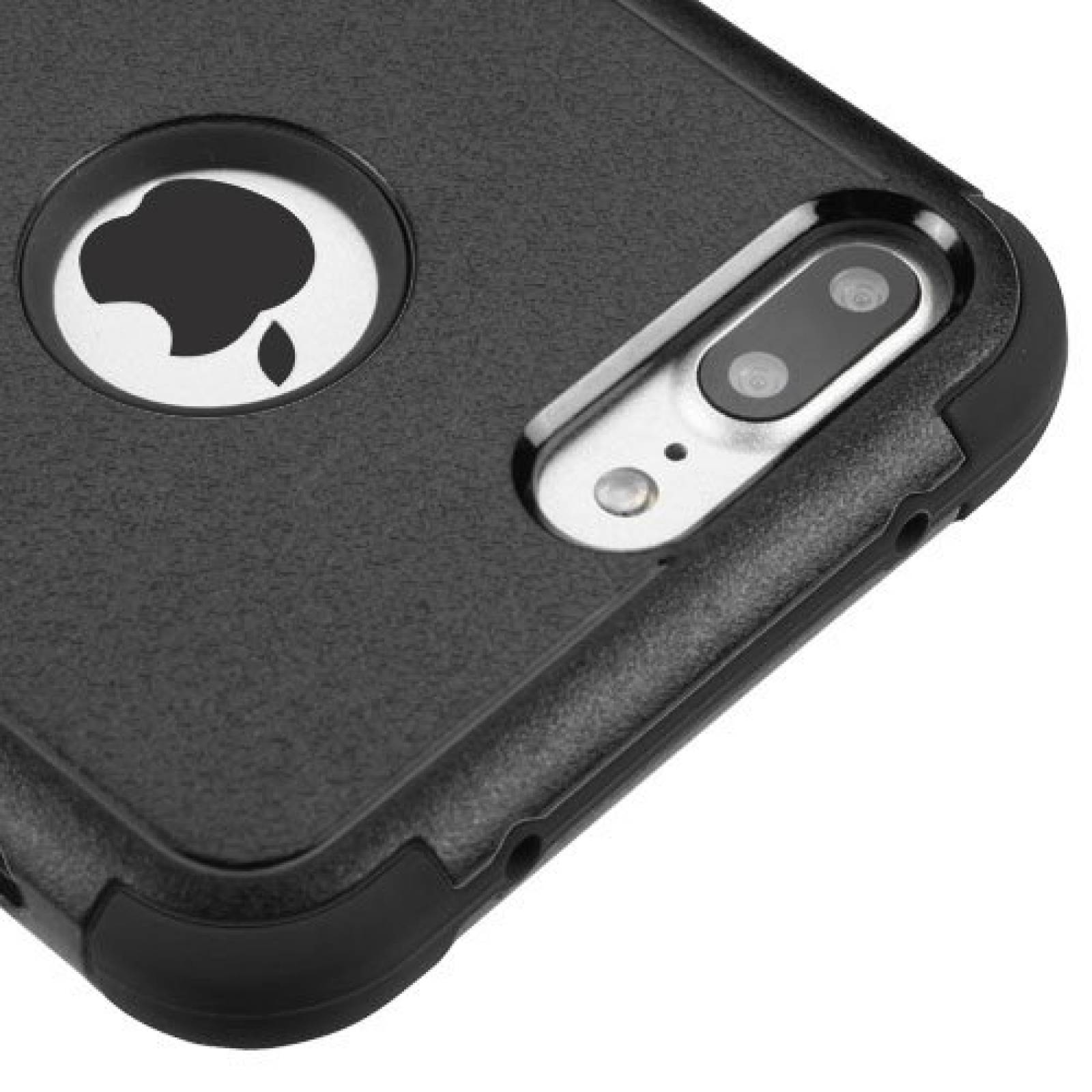 Funda Funda Case para iPhone 7 Plus Doble Protector de U as (Negro)