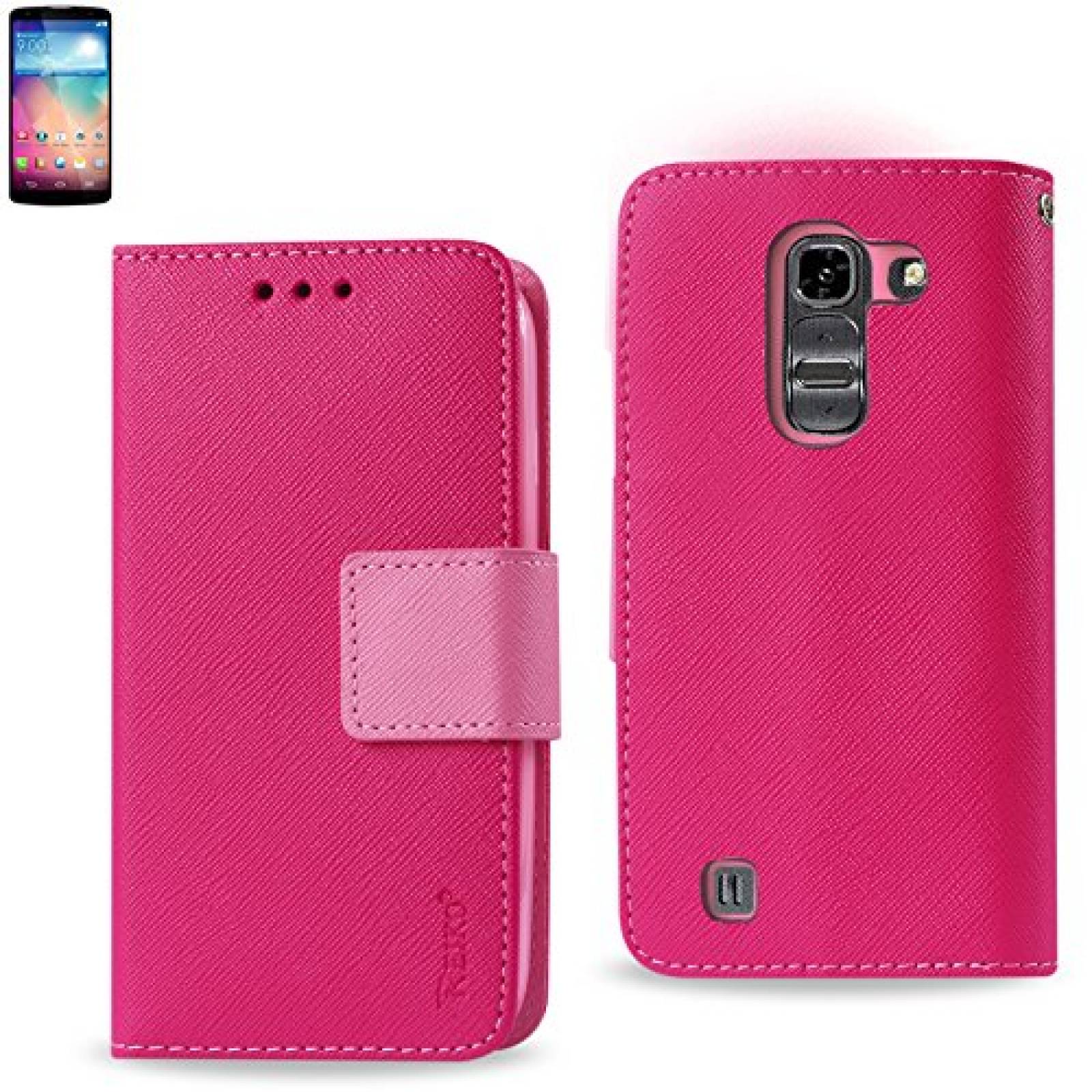 Funda Reiko Premium Wallet Case with Stand, Flip Cover a , Hot Pink