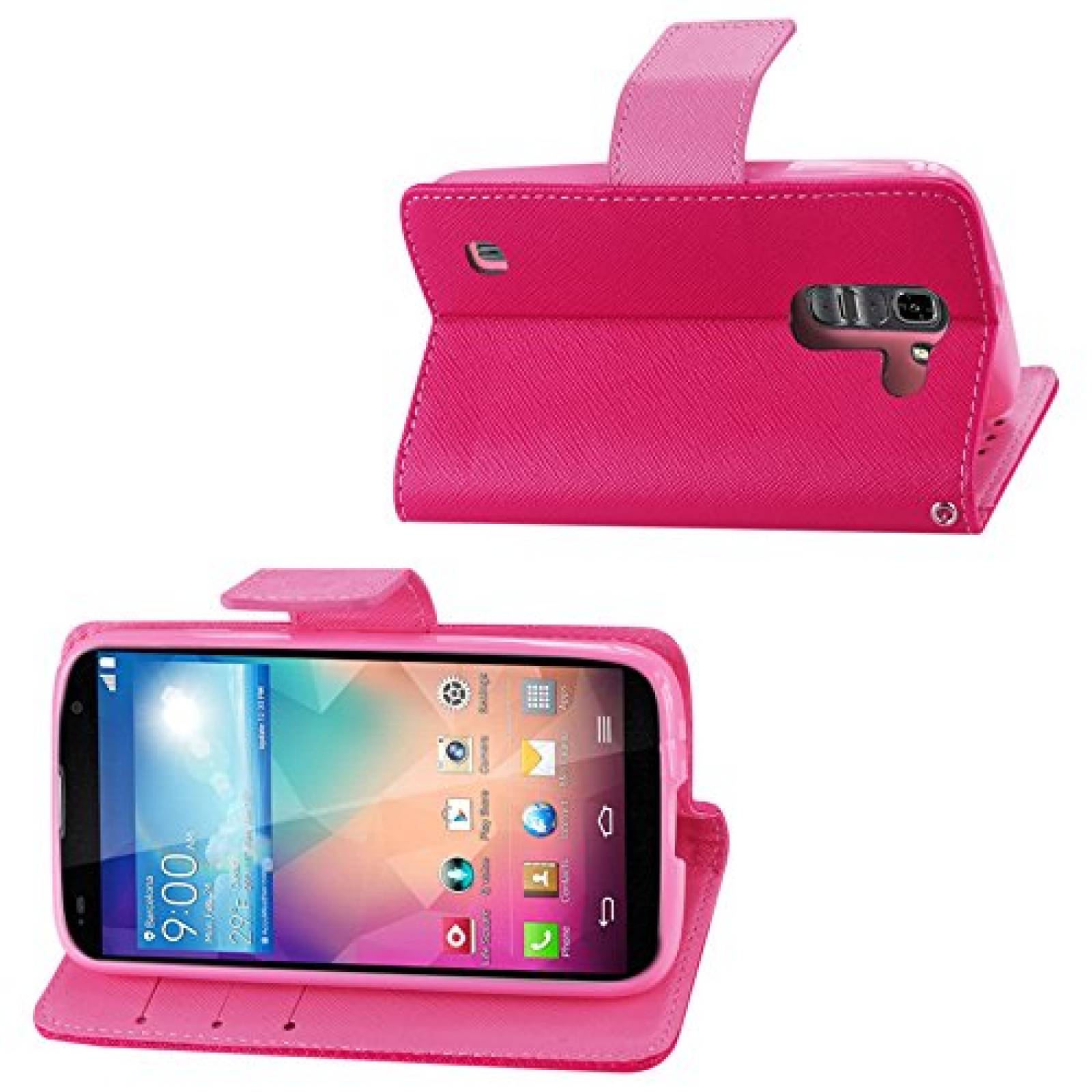 Funda Reiko Premium Wallet Case with Stand, Flip Cover a , Hot Pink