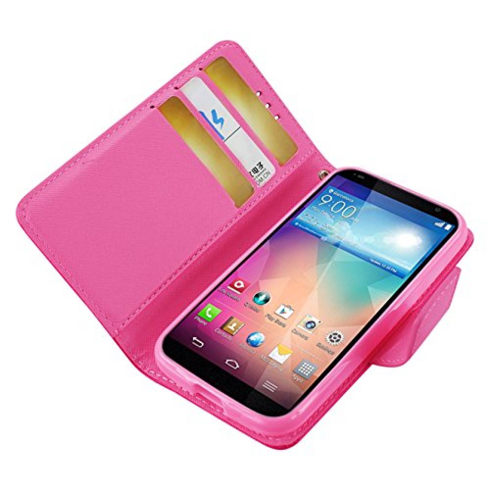 Funda Reiko Premium Wallet Case with Stand, Flip Cover a , Hot Pink