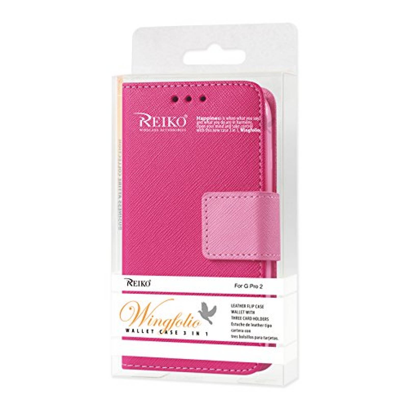 Funda Reiko Premium Wallet Case with Stand, Flip Cover a , Hot Pink