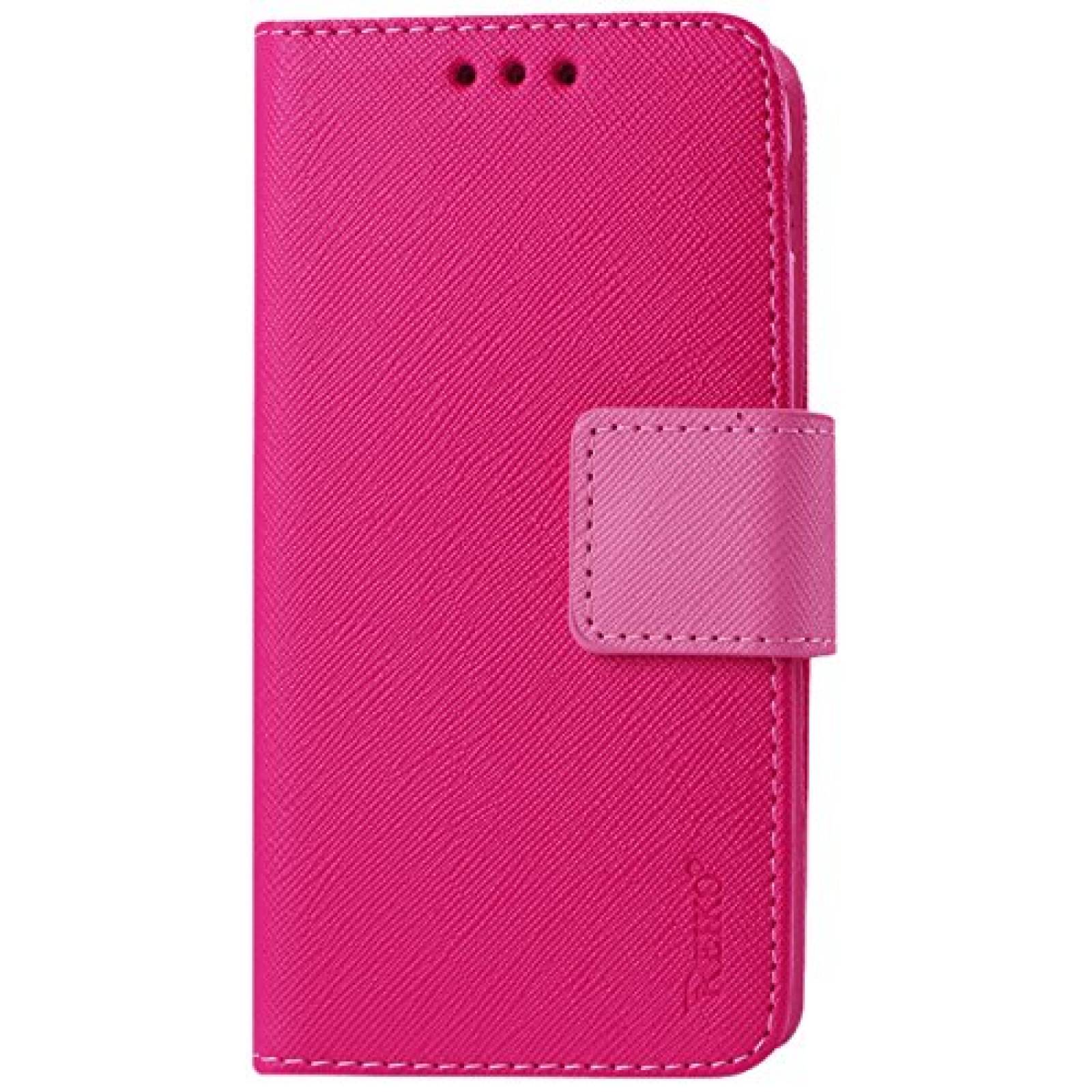 Funda Reiko Hot Pink LG Optimus F6 Flip Wallet Case 3-In - Hot Pink