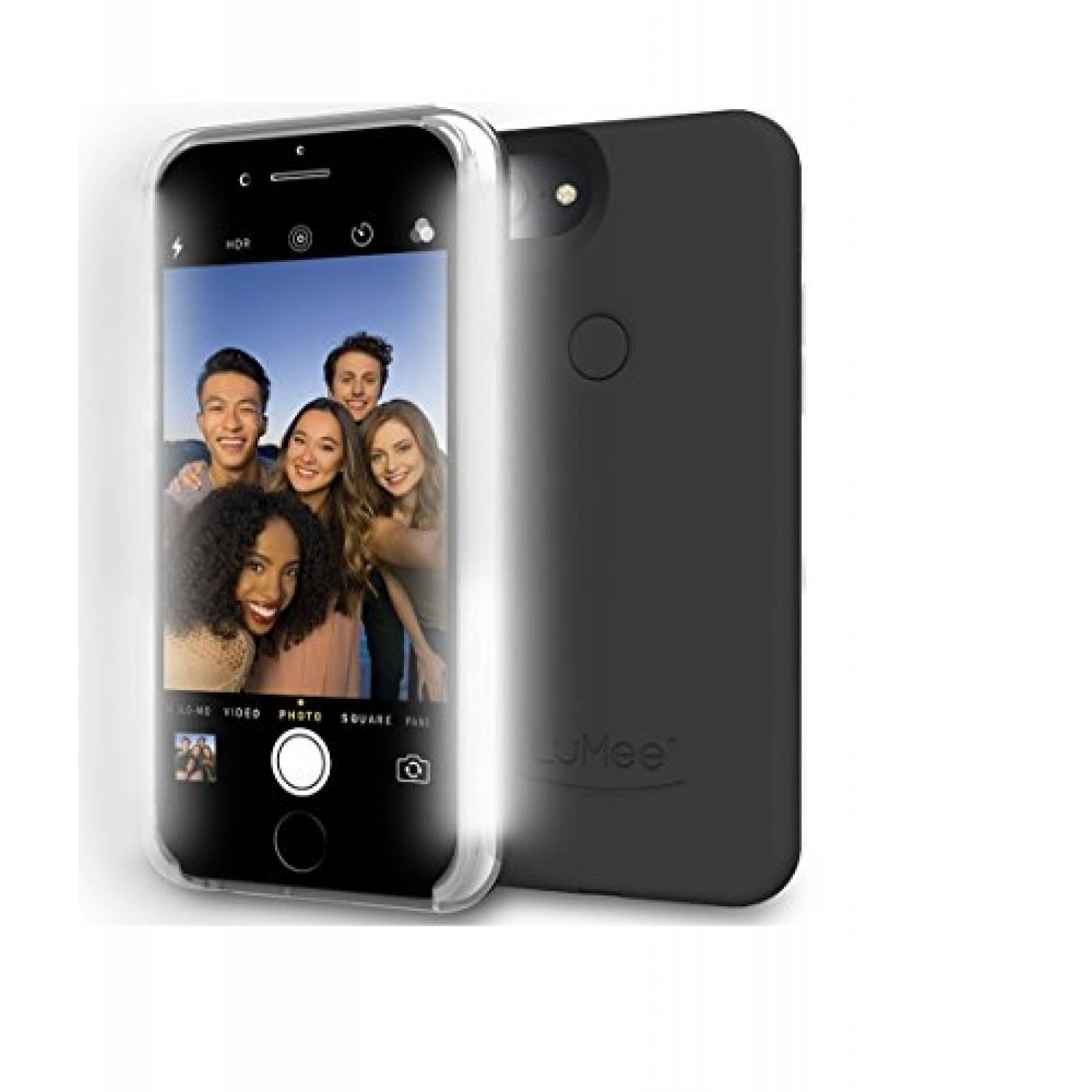 Funda LuMee Two, Carcasa iluminada para teléfono Celular Negro Mate