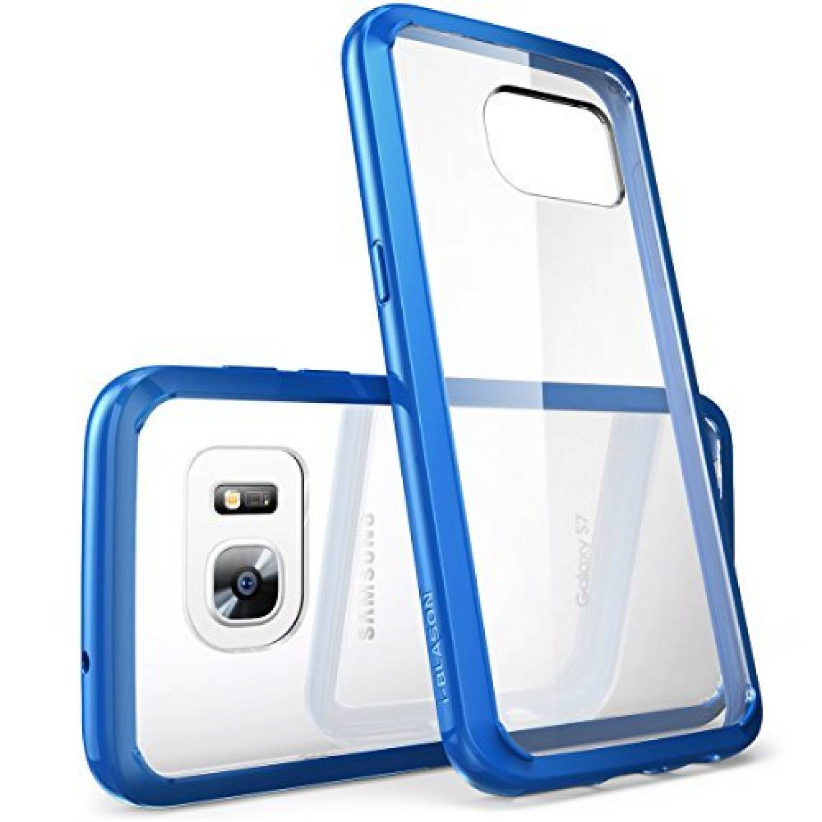 Funda i-Blason Galaxy S7 Case, [Scratch Resistant] Clear Navy Blue)