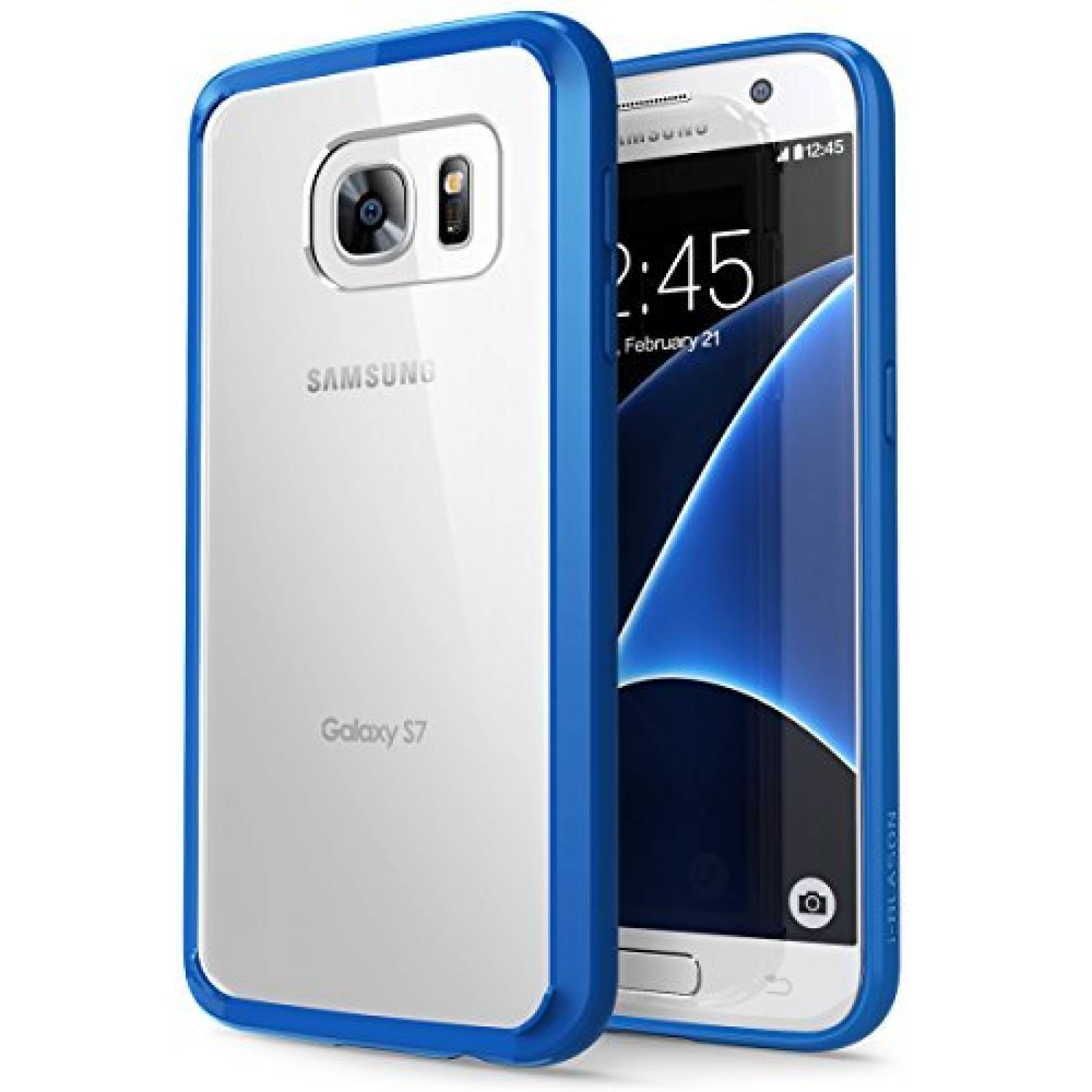 Funda i-Blason Galaxy S7 Case, [Scratch Resistant] Clear Navy Blue)