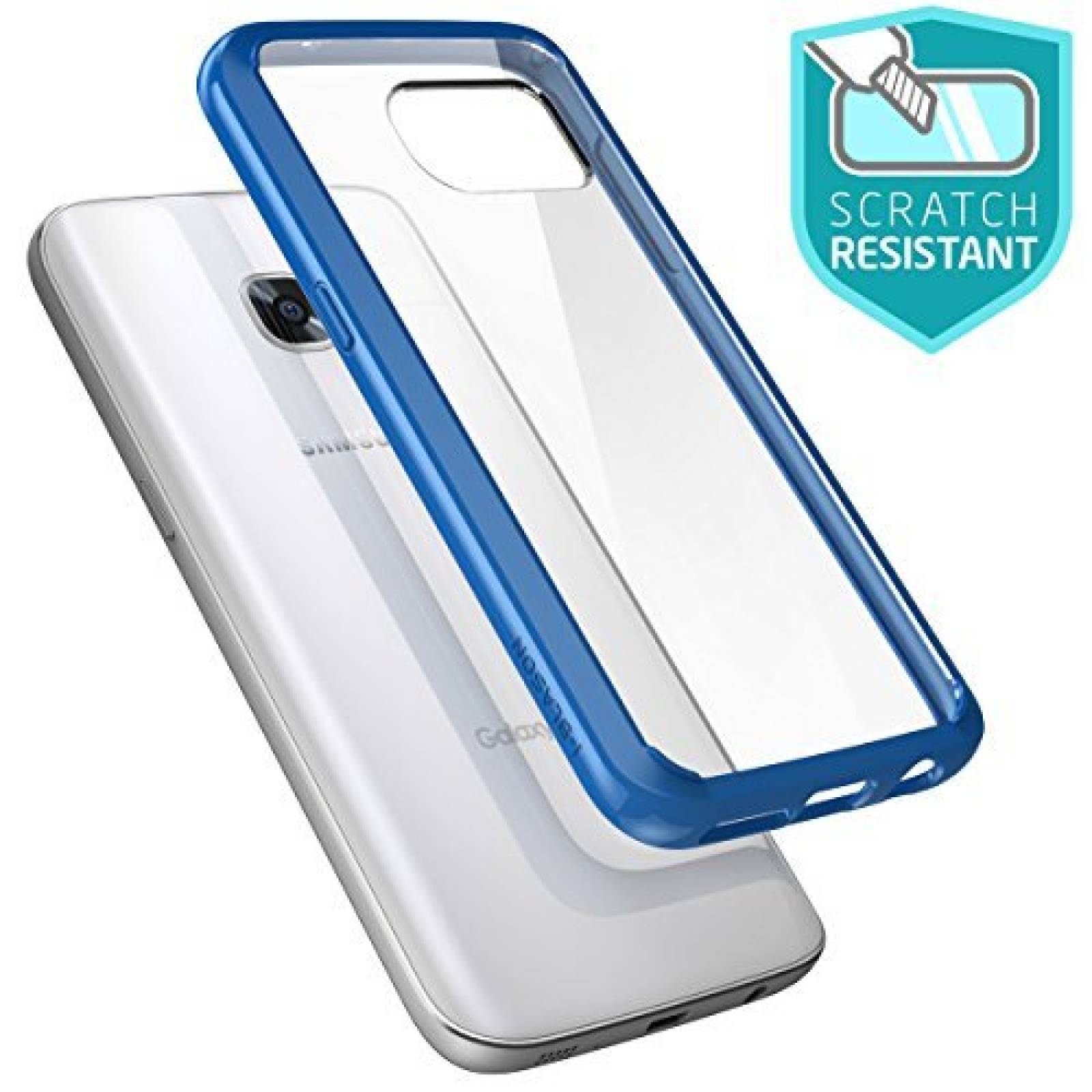 Funda i-Blason Galaxy S7 Case, [Scratch Resistant] Clear Navy Blue)