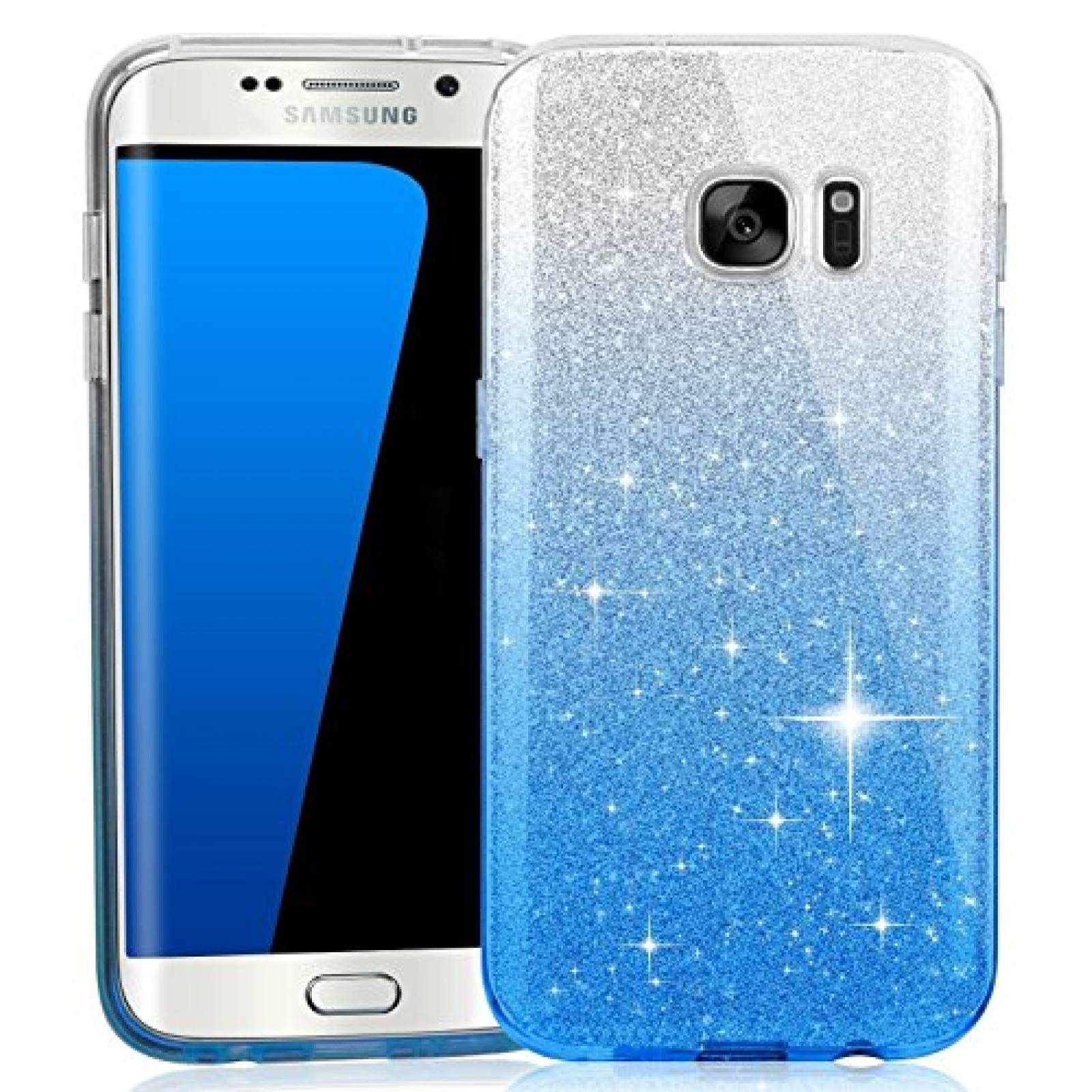 Funda Inspirationc Galaxy J7 Case - 3 Layer Hybrid Semi- ilver/Blue