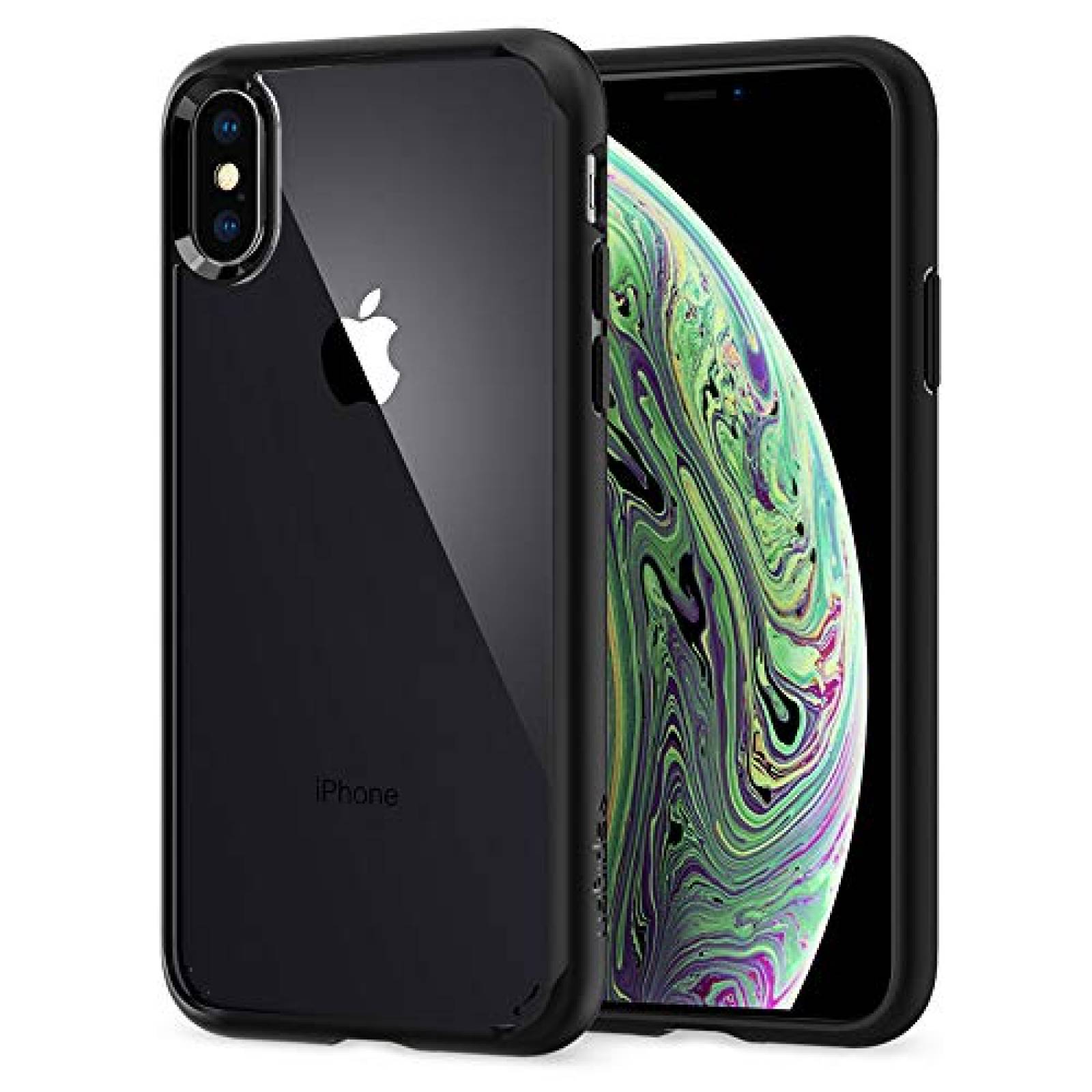 Funda iPhone X funda, iPhone 10 funda, Spigen Ultra Hybr atte Black