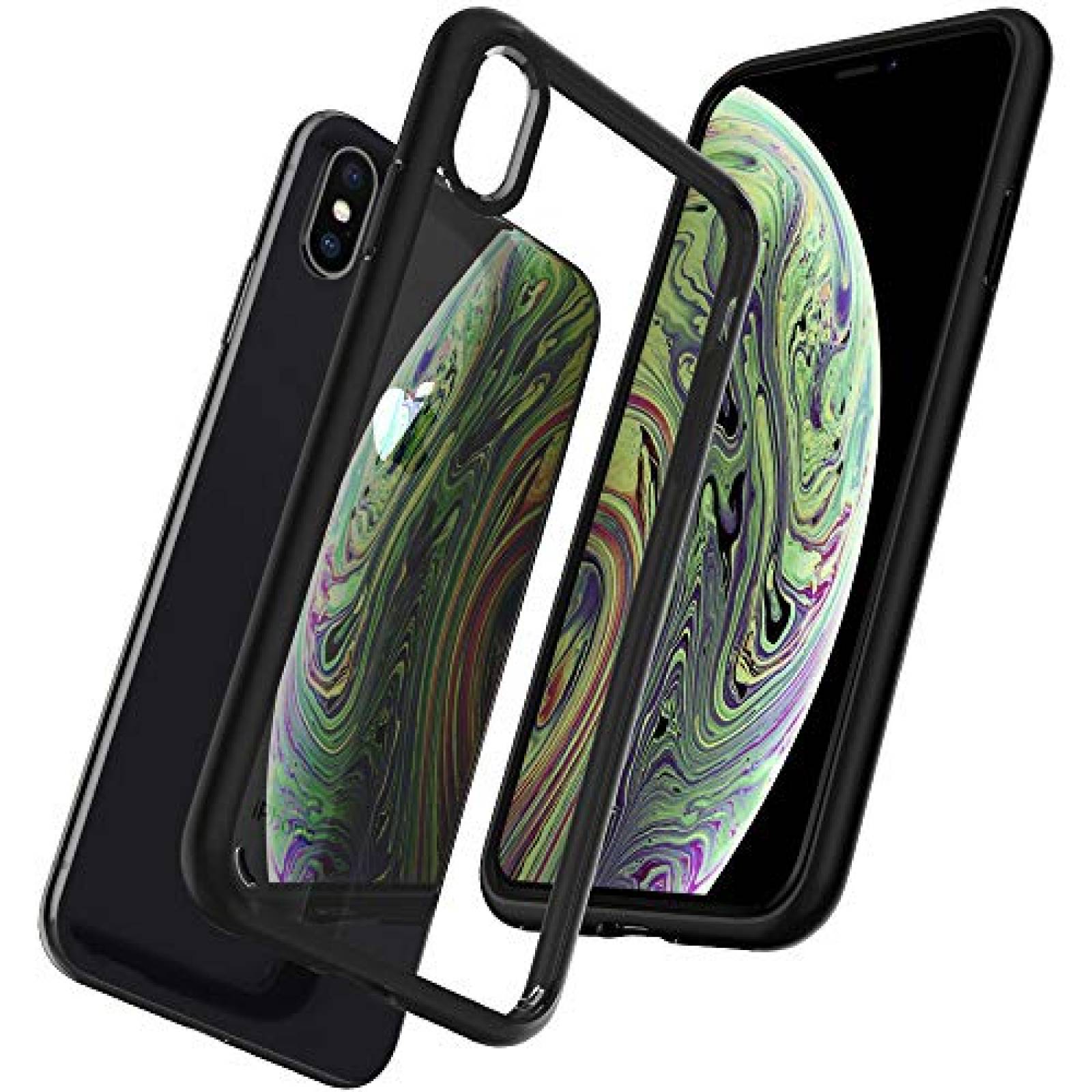 Funda iPhone X funda, iPhone 10 funda, Spigen Ultra Hybr atte Black