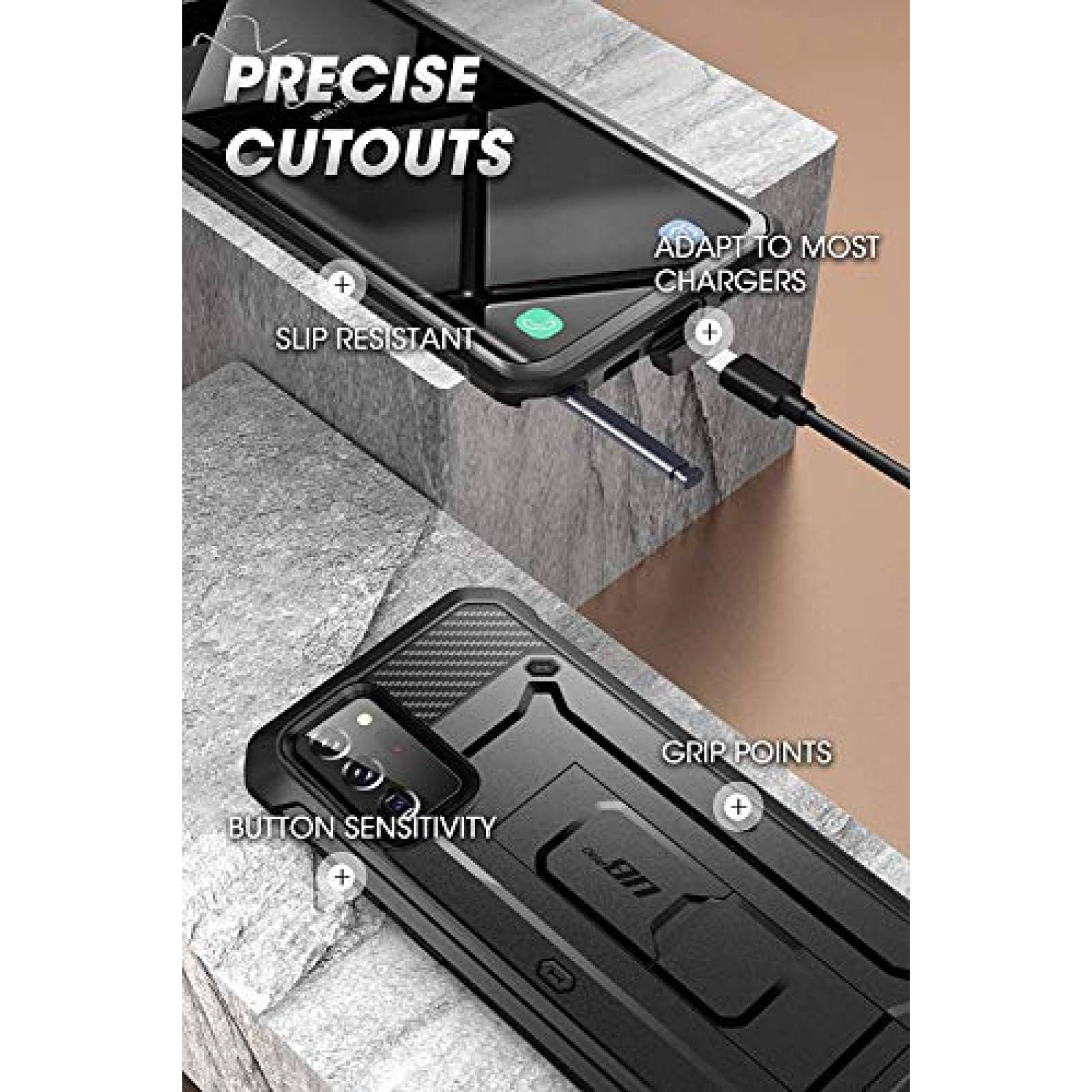 Funda SUPCASE Funda Samsung Galaxy Note 20 Ultra [Unicorn Beetle Pro] Resistente y función Atril Carcasa sin Protector de Pantalla Integrado Case-Negro
