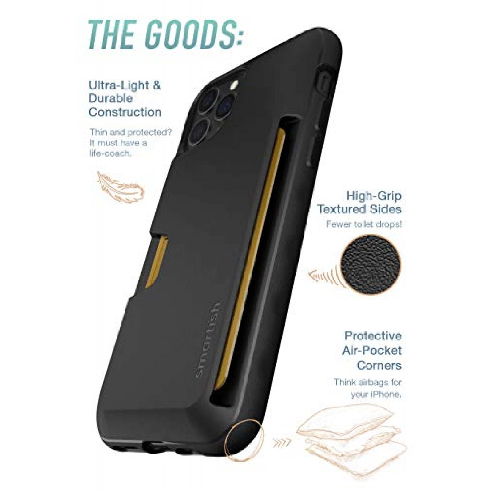 Funda Smartish Funda Tipo Cartera para iPhone 11 Pro  Mo Tie Affair