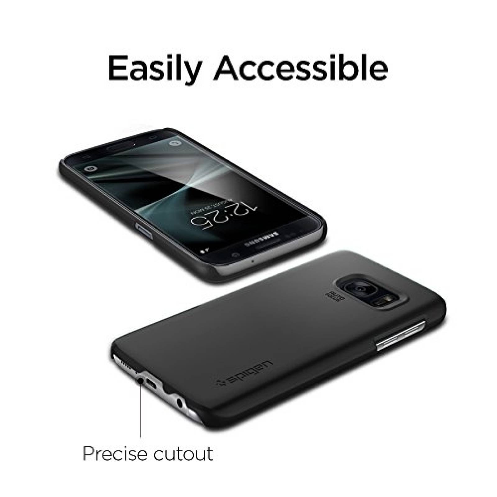 Funda Spigen Thin Fit Galaxy S7 Funda con SF con Revesti olor Negro