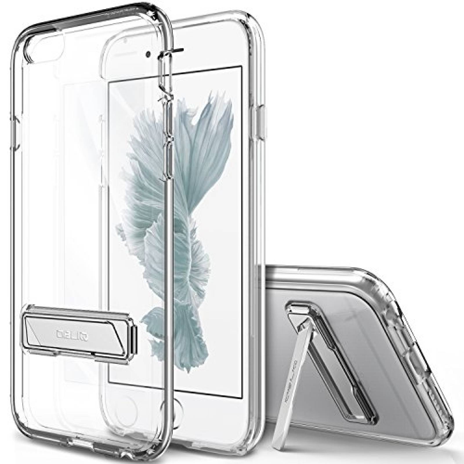 Funda Obliq Estuche para iPhone 6S con Soporte de Metal, ansparente