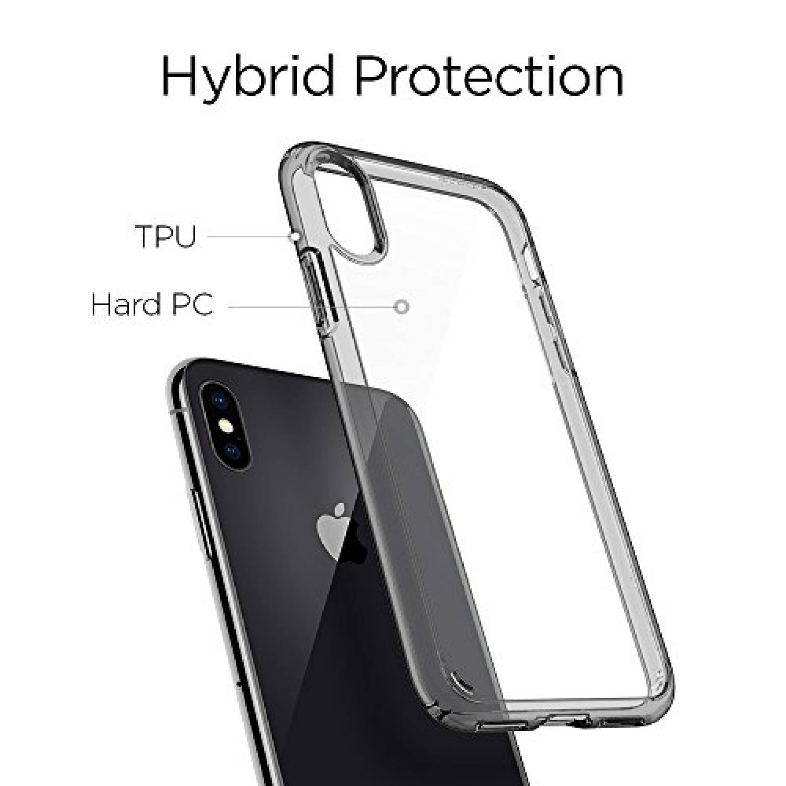 Funda Funda iPhone Xs, Funda iPhone X, Spigen Ultra Hybr ce Crystal