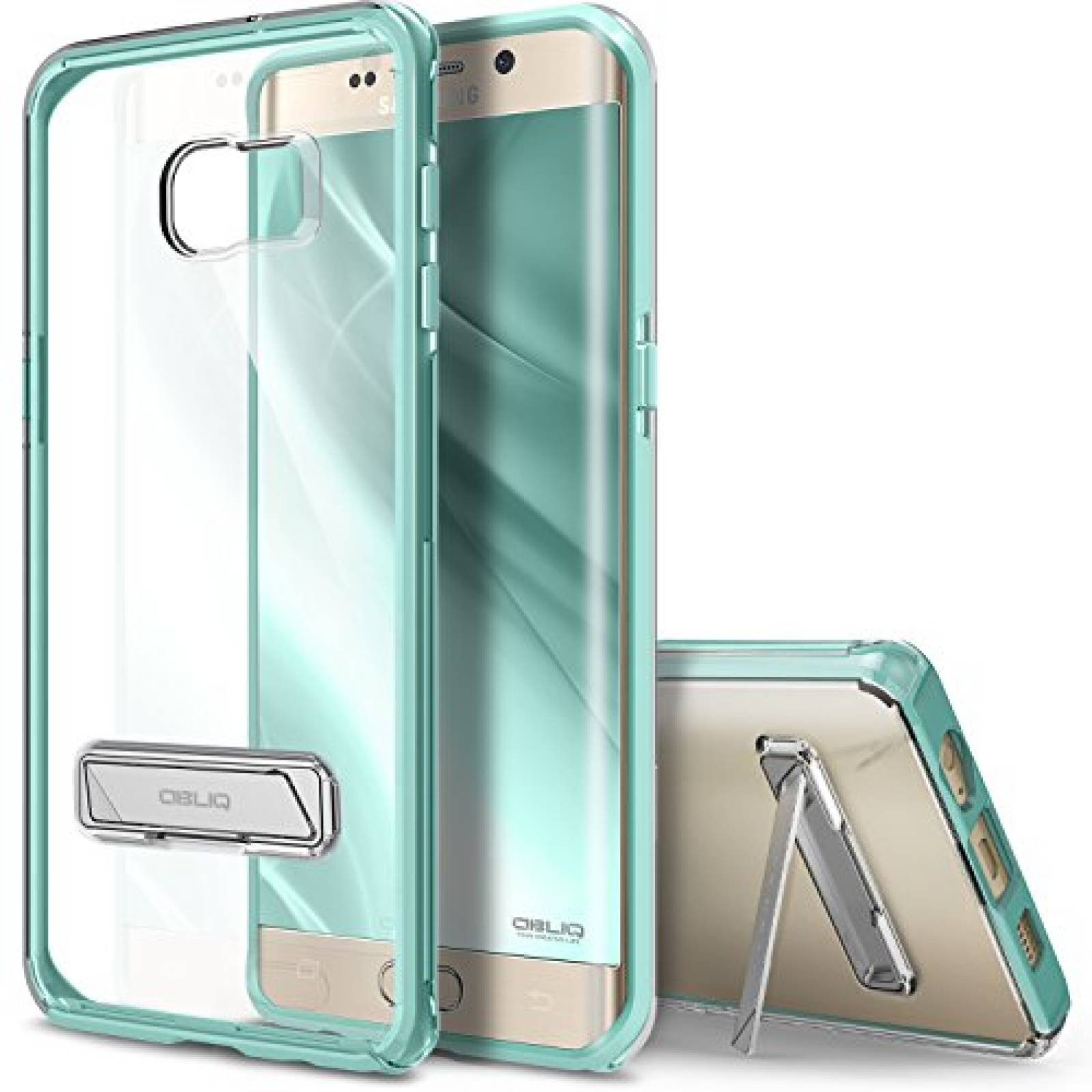 Funda Obliq Estuche Duro para Galaxy S6 Edge Plus (Verde Impactos)