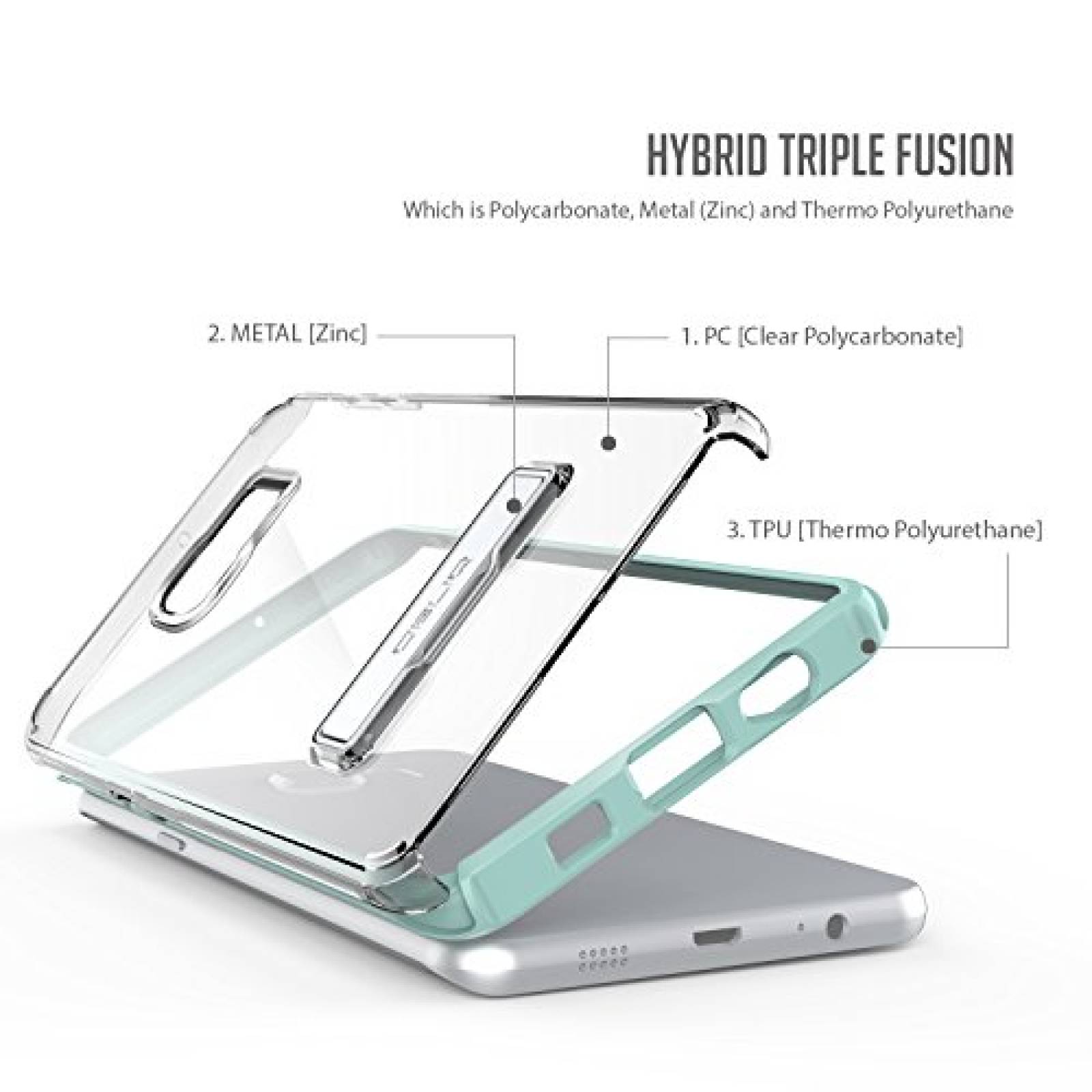 Funda Obliq Estuche Duro para Galaxy S6 Edge Plus (Verde Impactos)