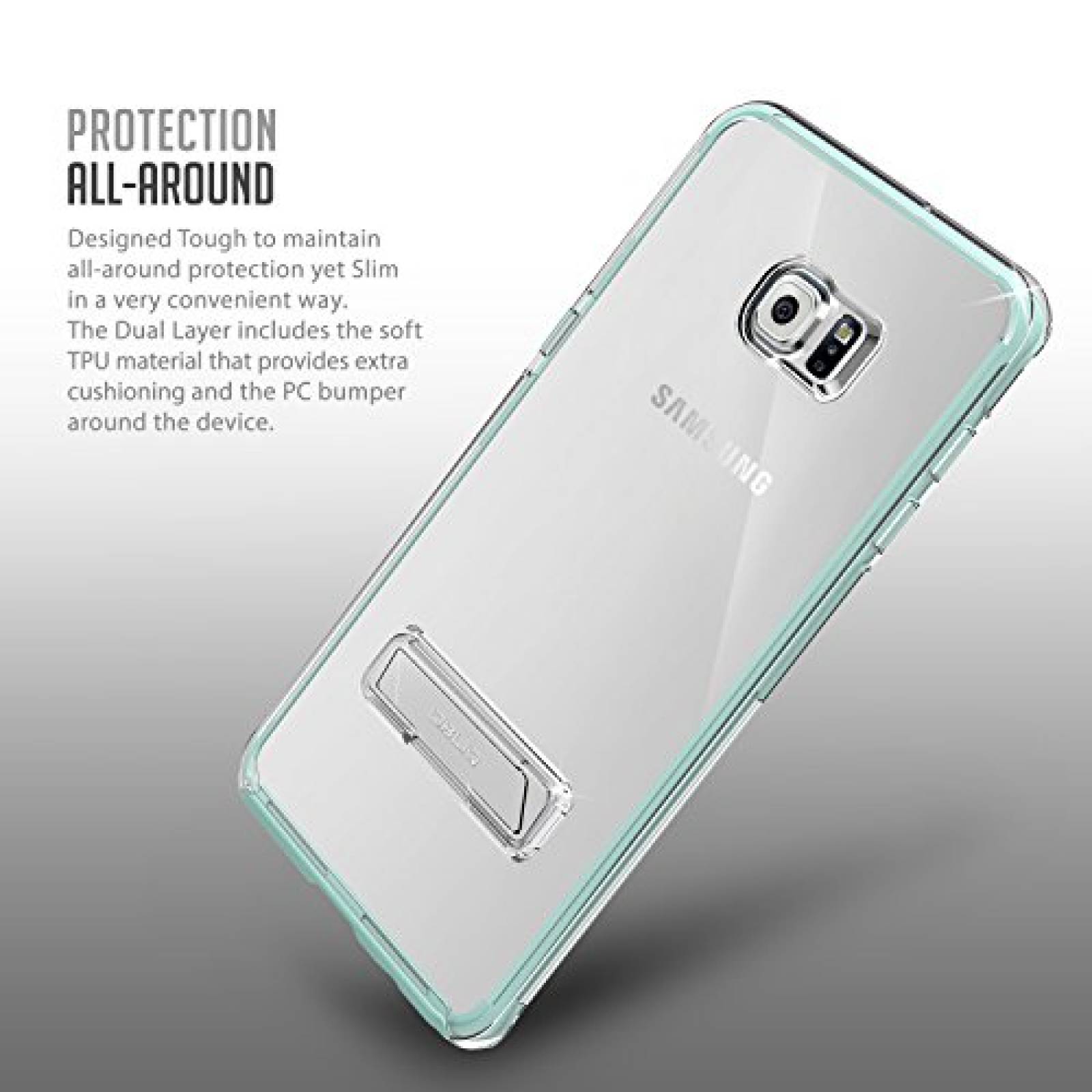 Funda Obliq Estuche Duro para Galaxy S6 Edge Plus (Verde Impactos)