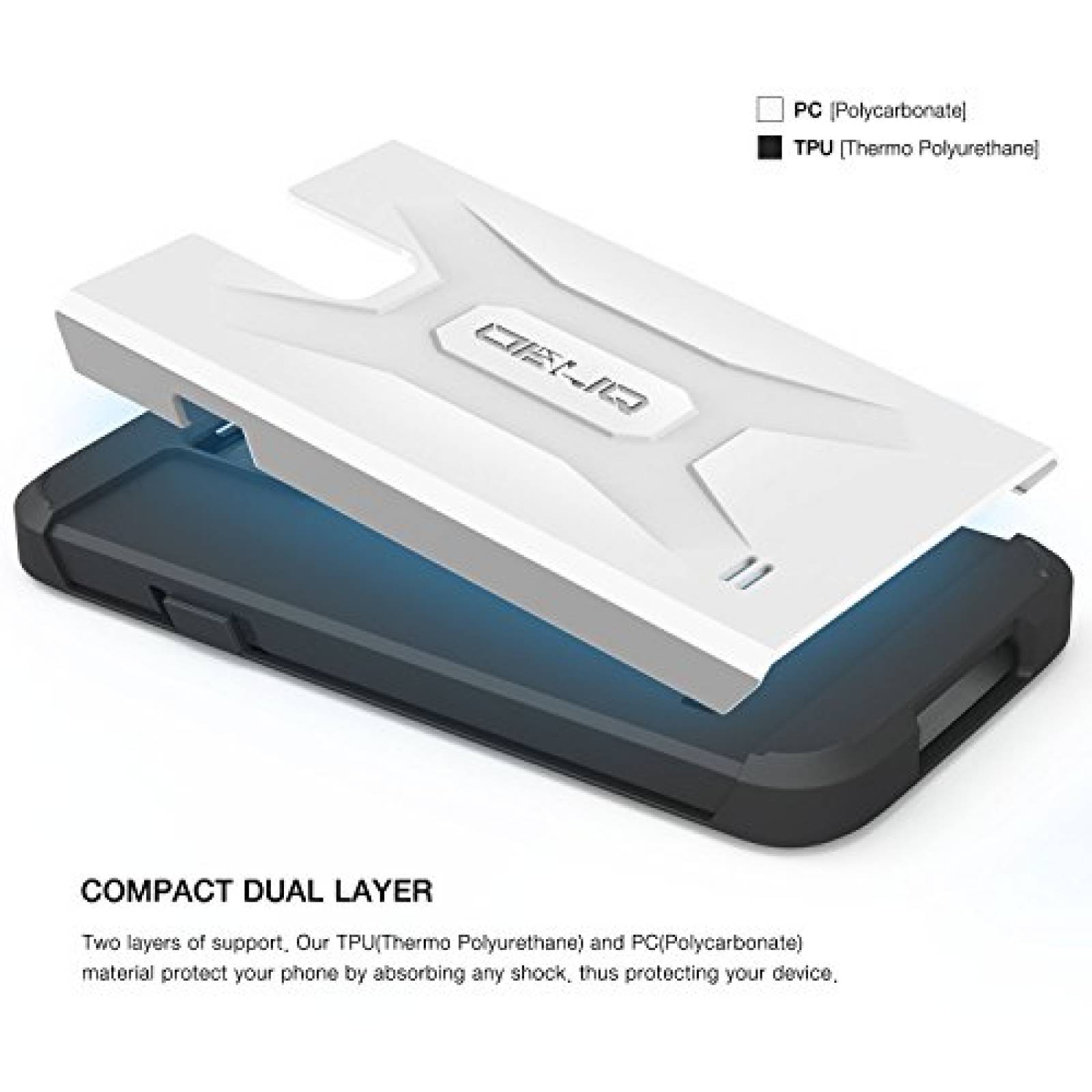 Funda Obliq Xtreme Pro Estuche para Galaxy S5 con Escudo S5, Blanco