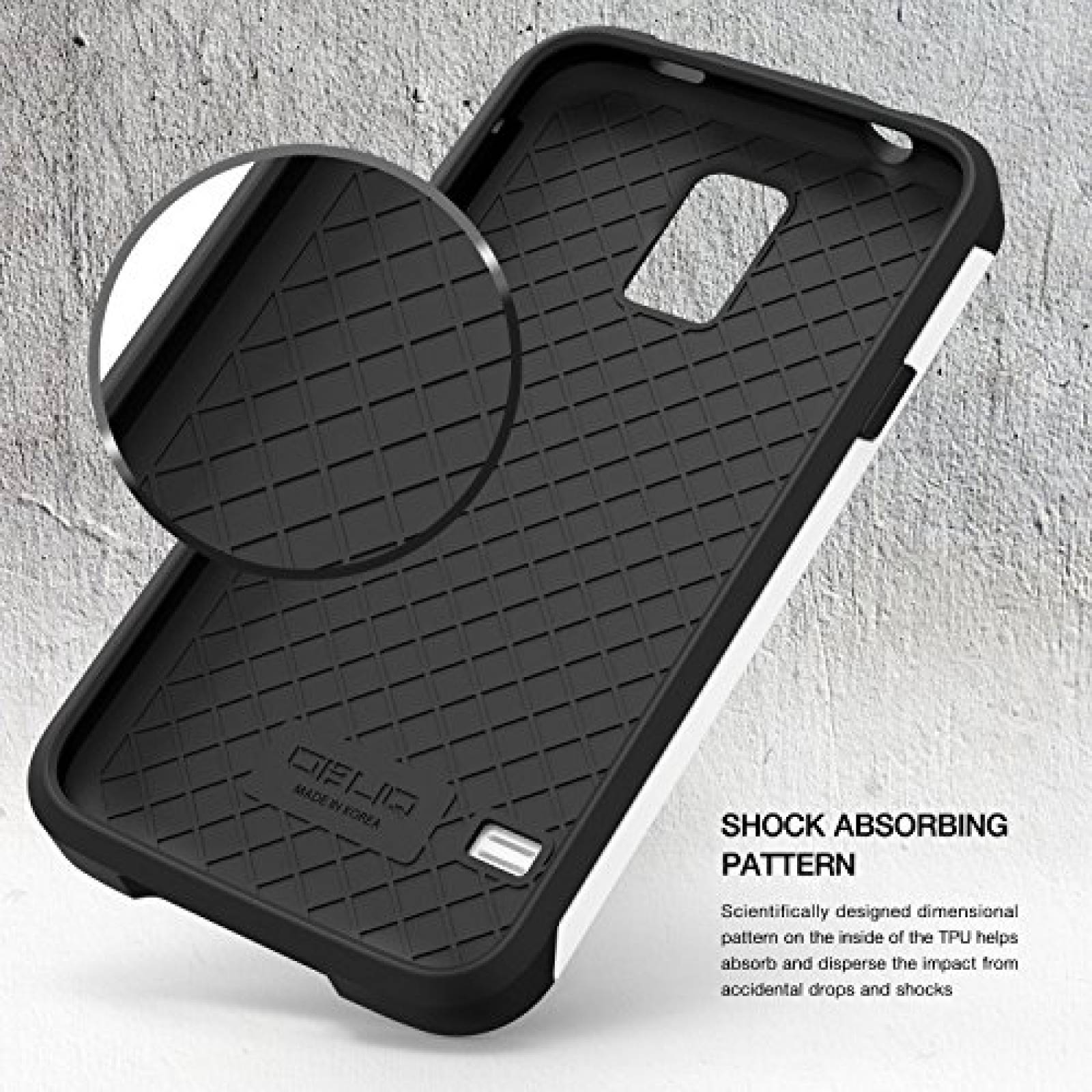 Funda Obliq Xtreme Pro Estuche para Galaxy S5 con Escudo S5, Blanco