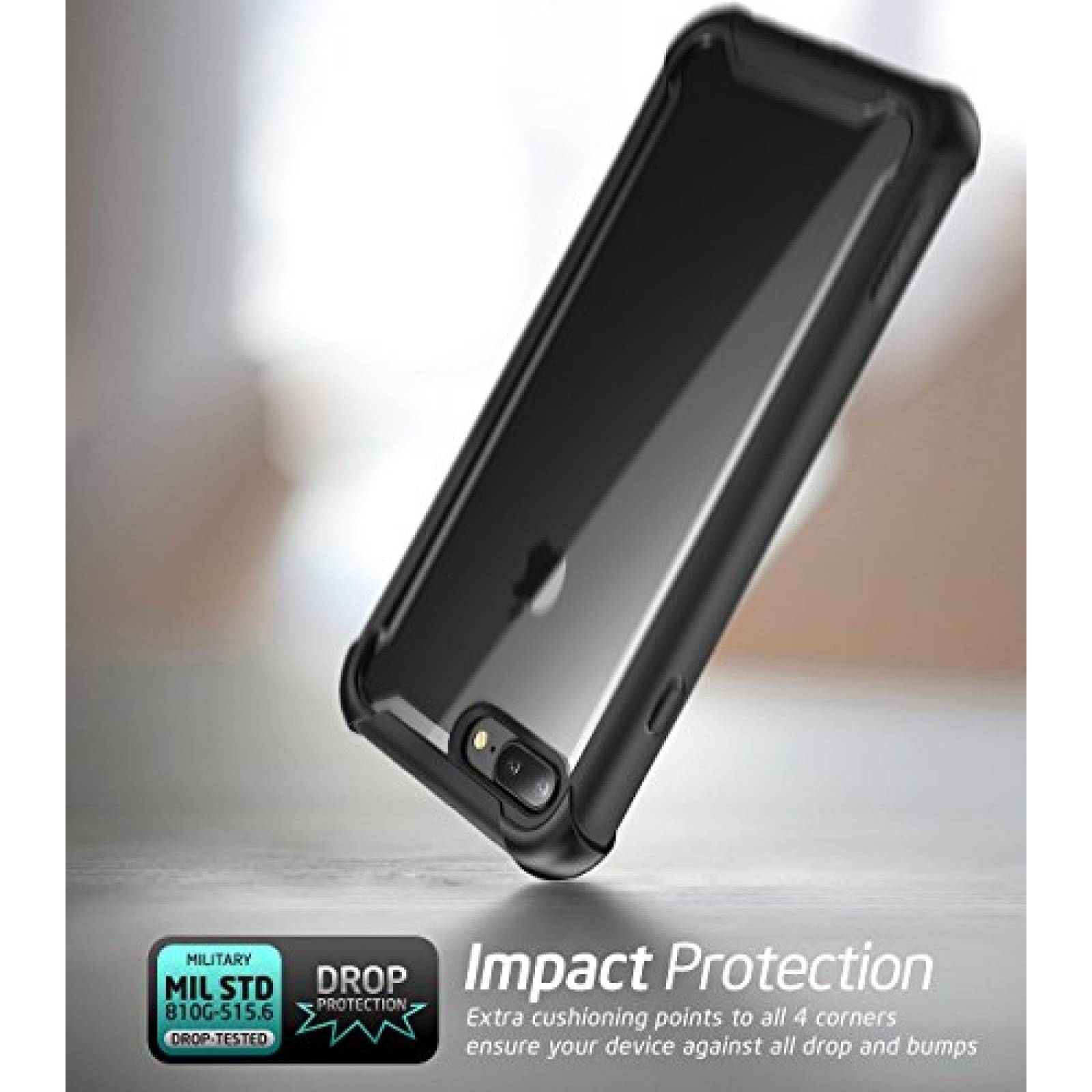 Funda i-Blason iPhone 8 Plus Case, iPhone 7 Plus Case, [ us (Black)