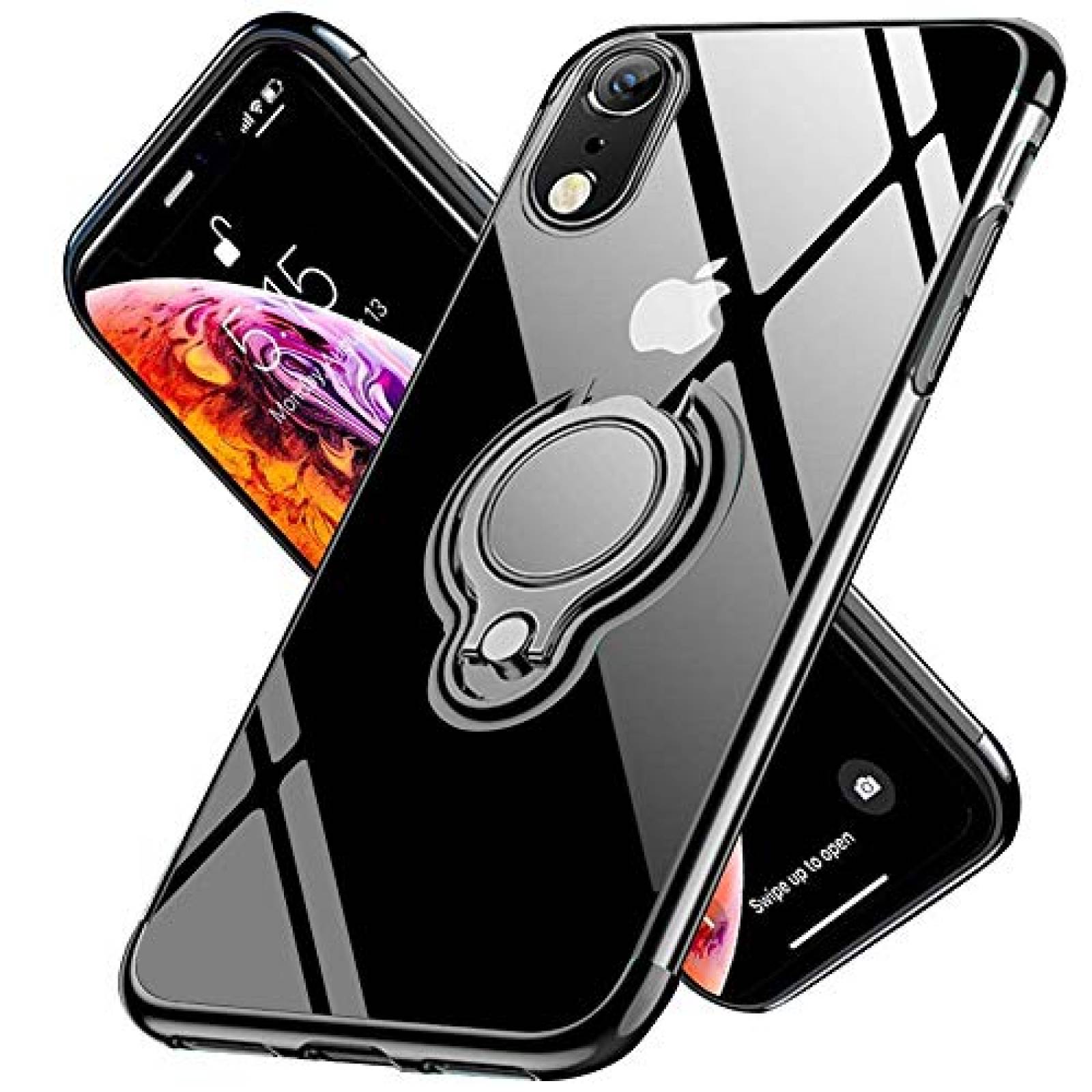 Funda Emoly diseñado para iPhone XR Funda Transparente, olor Negro