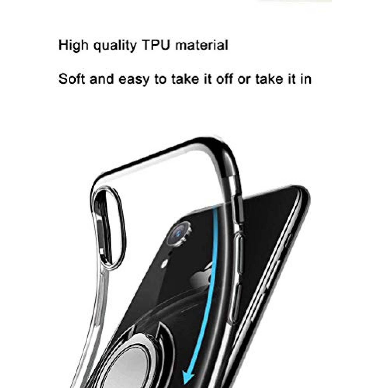 Funda Emoly diseñado para iPhone XR Funda Transparente, olor Negro