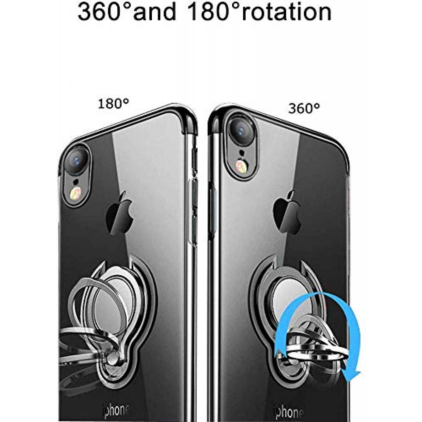 Funda Emoly diseñado para iPhone XR Funda Transparente, olor Negro