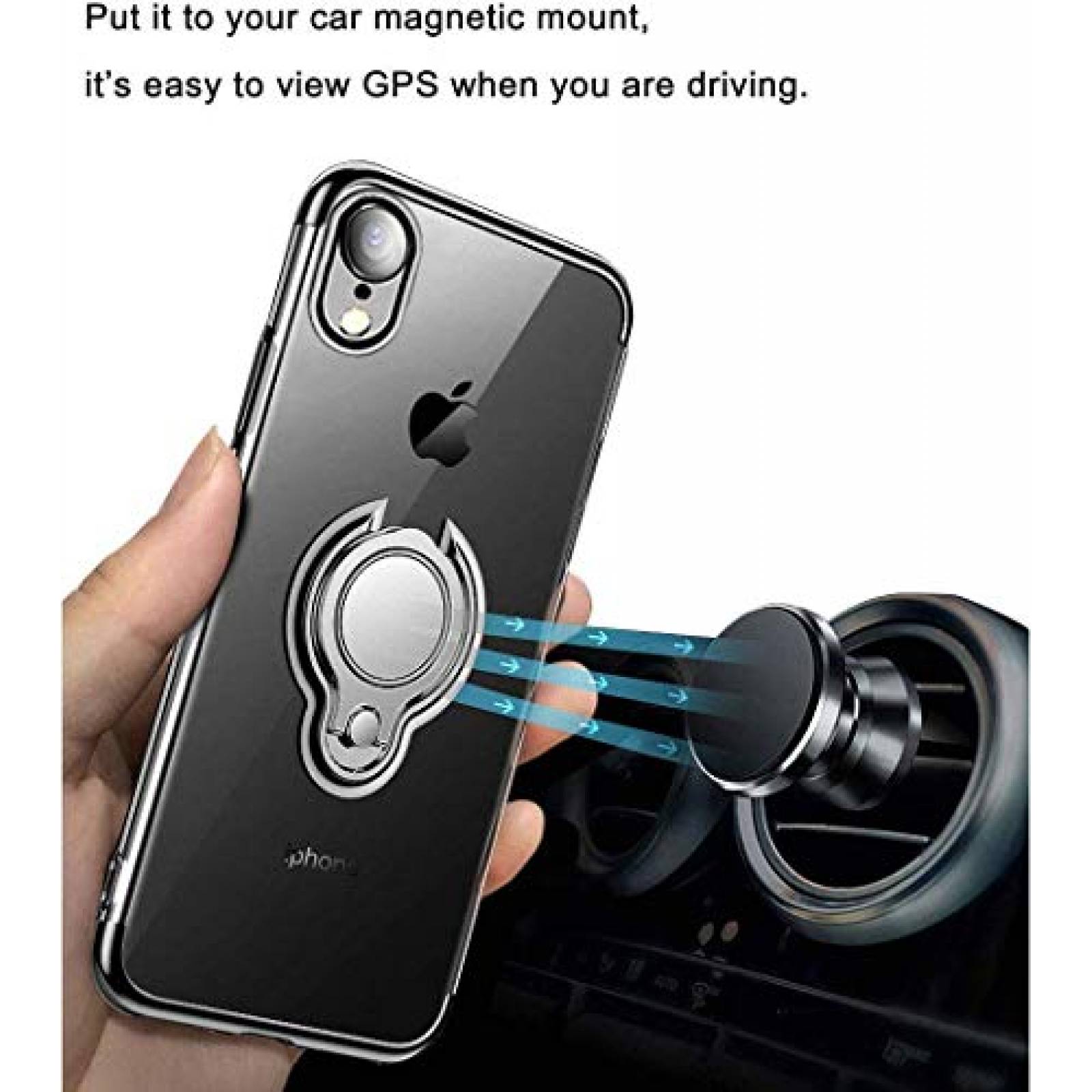 Funda Emoly diseñado para iPhone XR Funda Transparente, olor Negro
