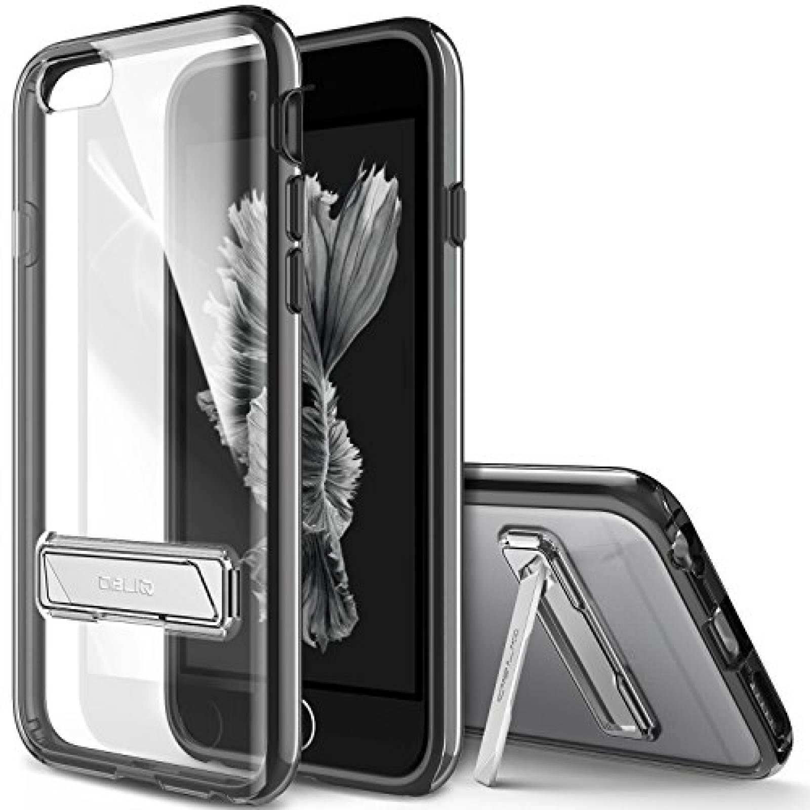 Funda Obliq Estuche para iPhone 6S, con Atril de Metal, 14), Negro