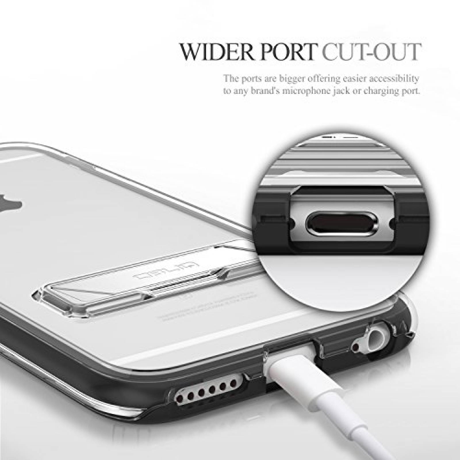 Funda Obliq Estuche para iPhone 6S, con Atril de Metal, 14), Negro