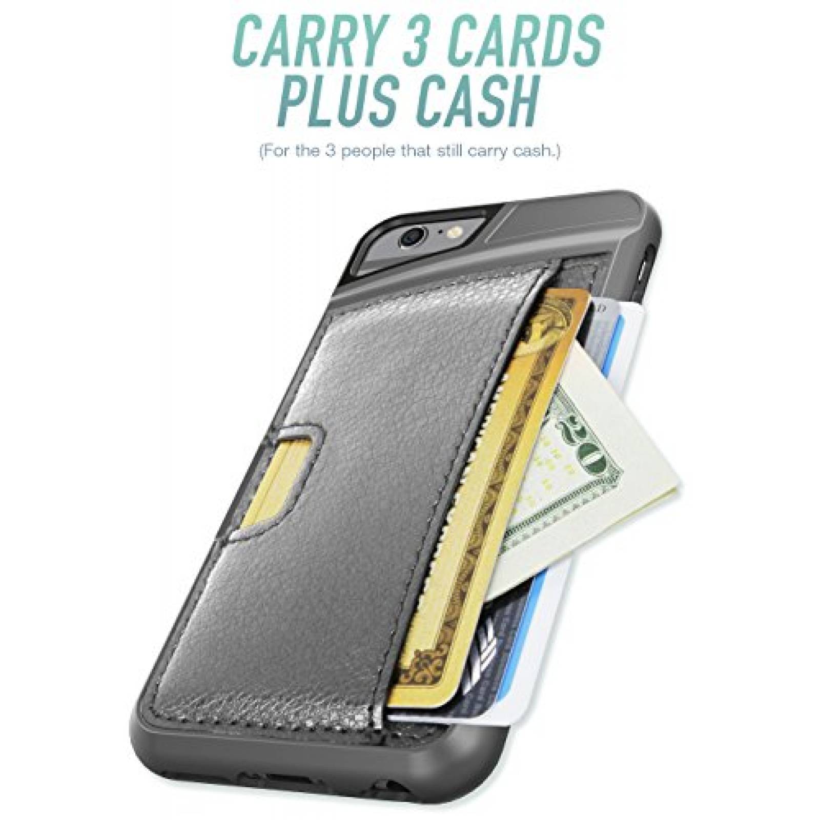 Funda iPhone 6/6S Estuche billetera - Estuche duro para  egro ónix)