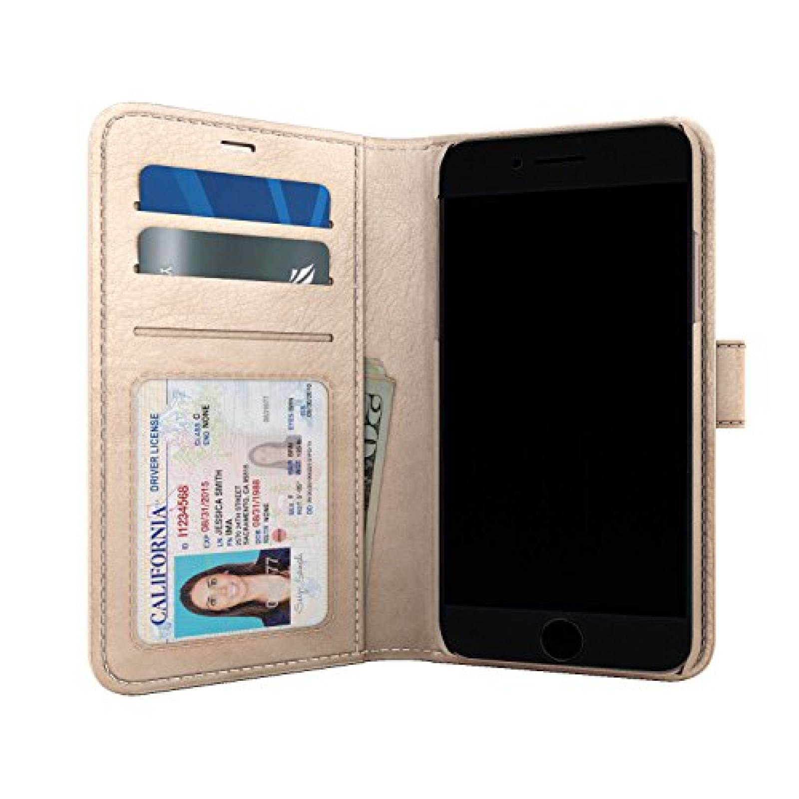 Funda SKECH - Funda Tipo portafolios para iPhone 8, iPho o, Champán