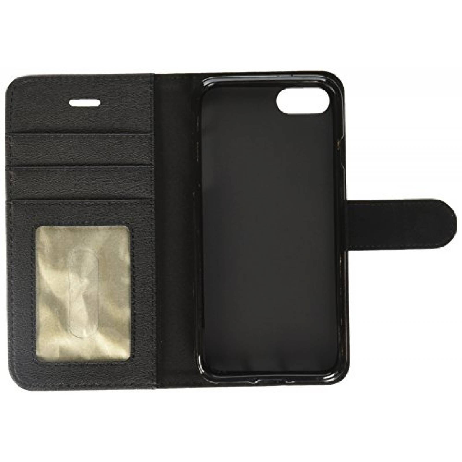 Funda BUDDIBOX iPhone 7 Case, [Wallet Case] Premium PU L ne (Black)