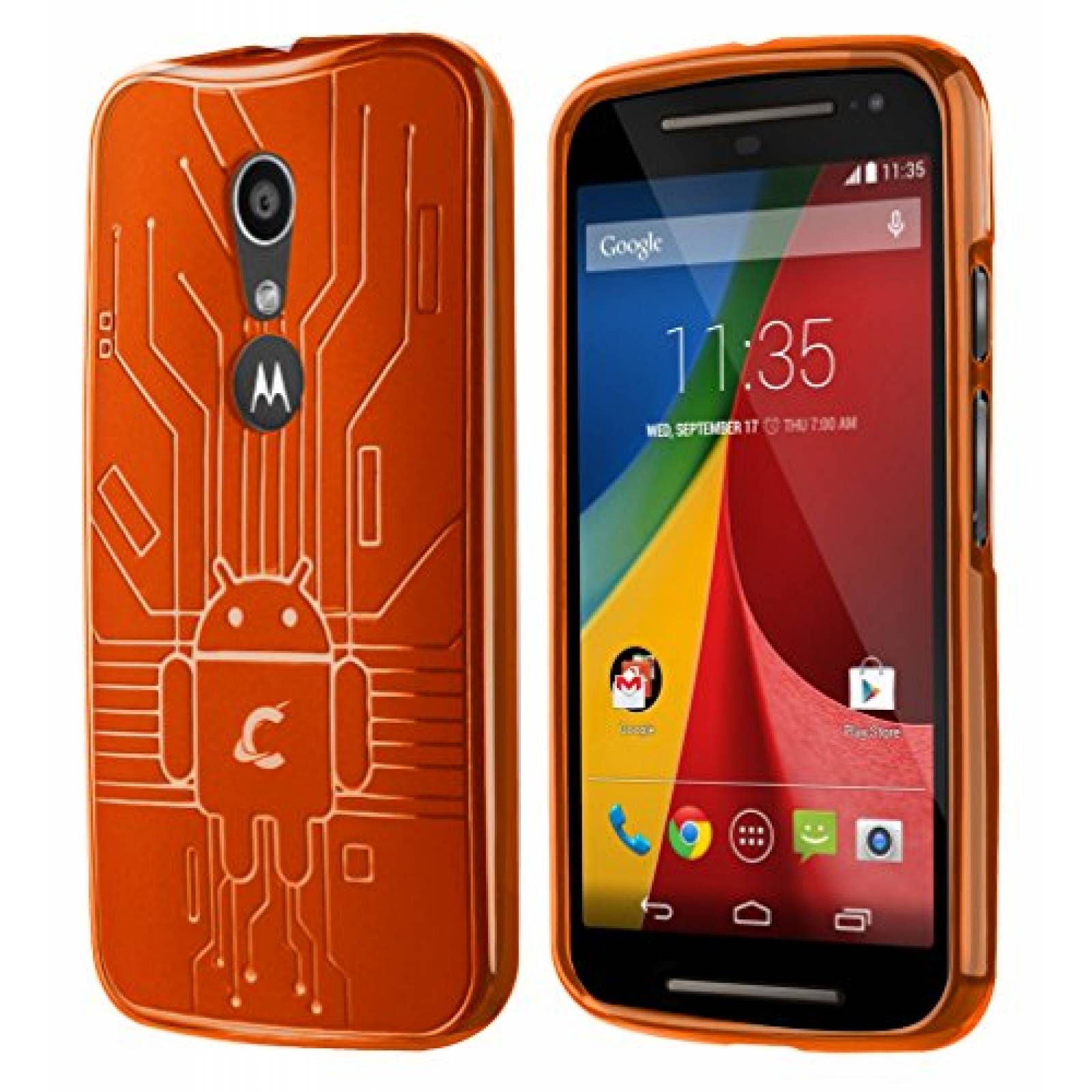 Funda Cruzerlite Caso Bugdroid Circuito Los Bloques de 3 ro/Naranja