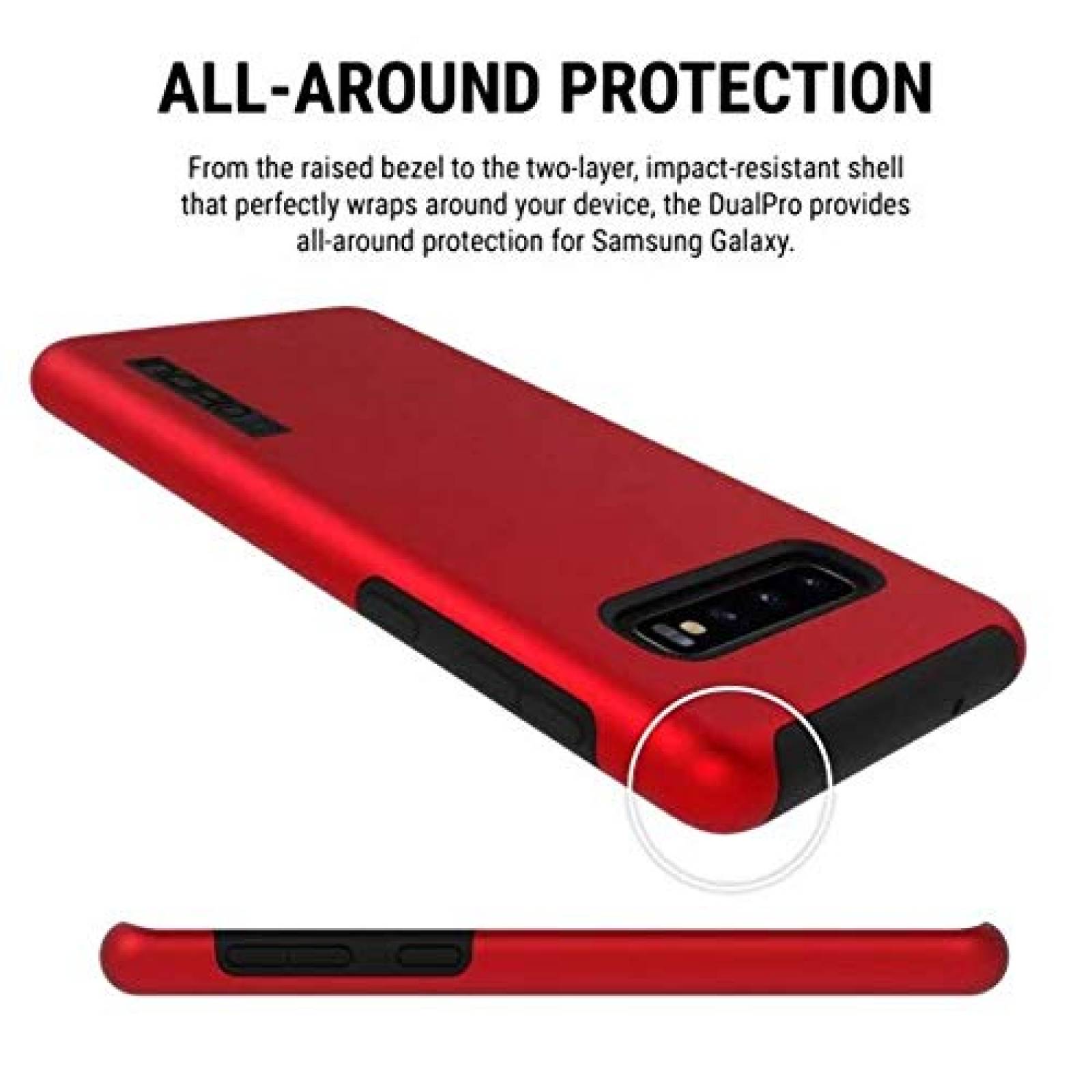 Funda Incipio Samsung Galaxy S10 Plus DualPro - Carcasa  jo y Negro