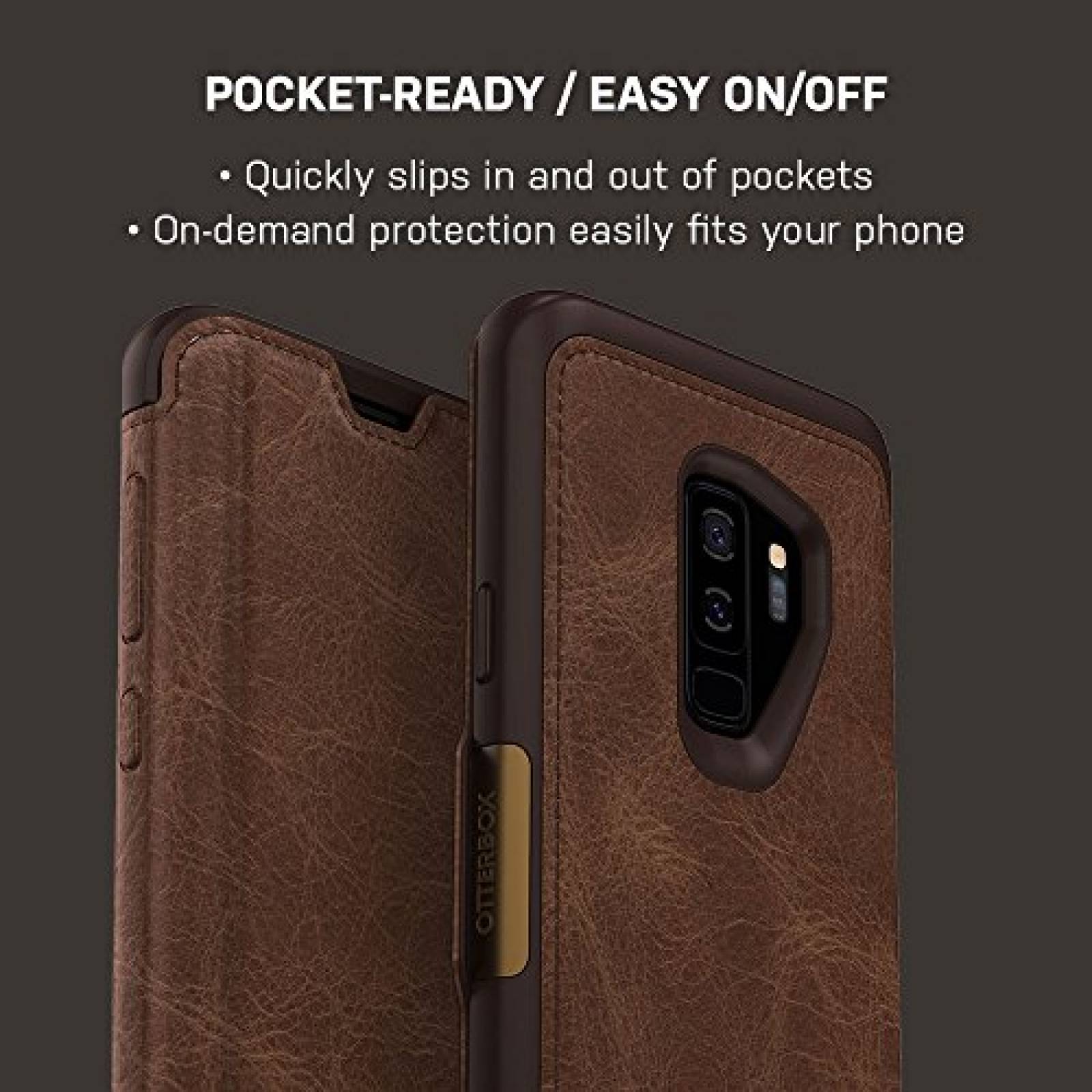Funda Otterbox 77-58079 Case for Samsung Galaxy S9+, Str n Leather)