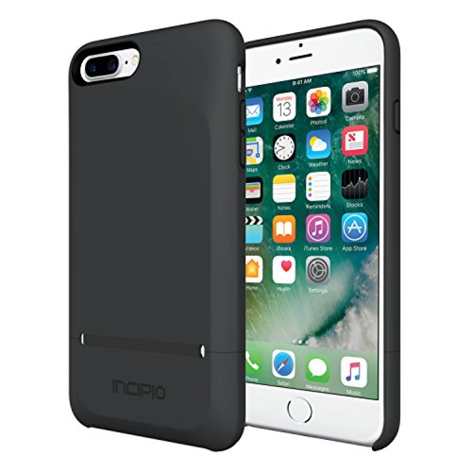 Funda Incipio iPhone 7 Plus Case, STASHBACK [Credit Card us - Black