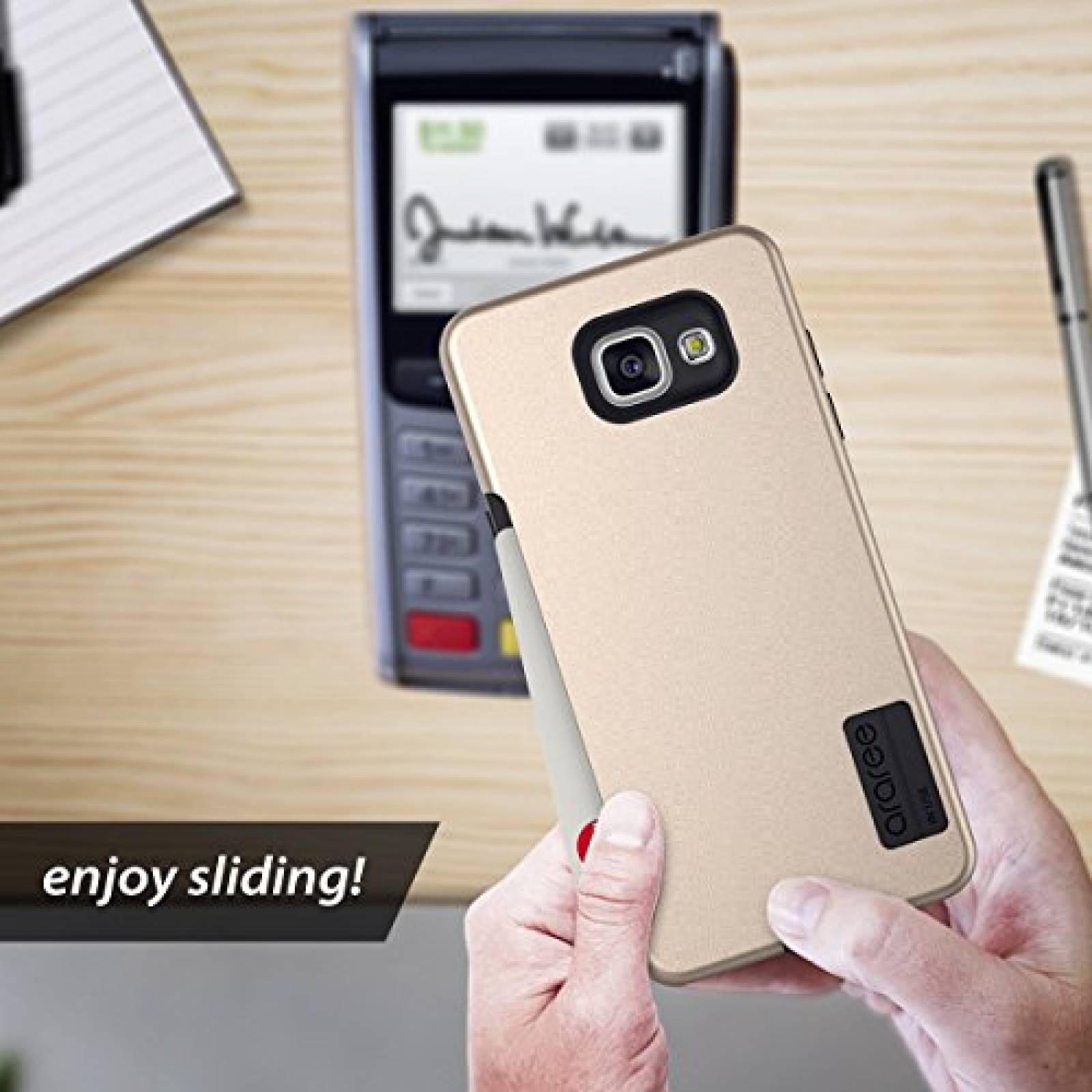 Funda ARAREE Galaxy A5 Case, [Amy Pocket] Ultra Thin Sli 16) (Gold)