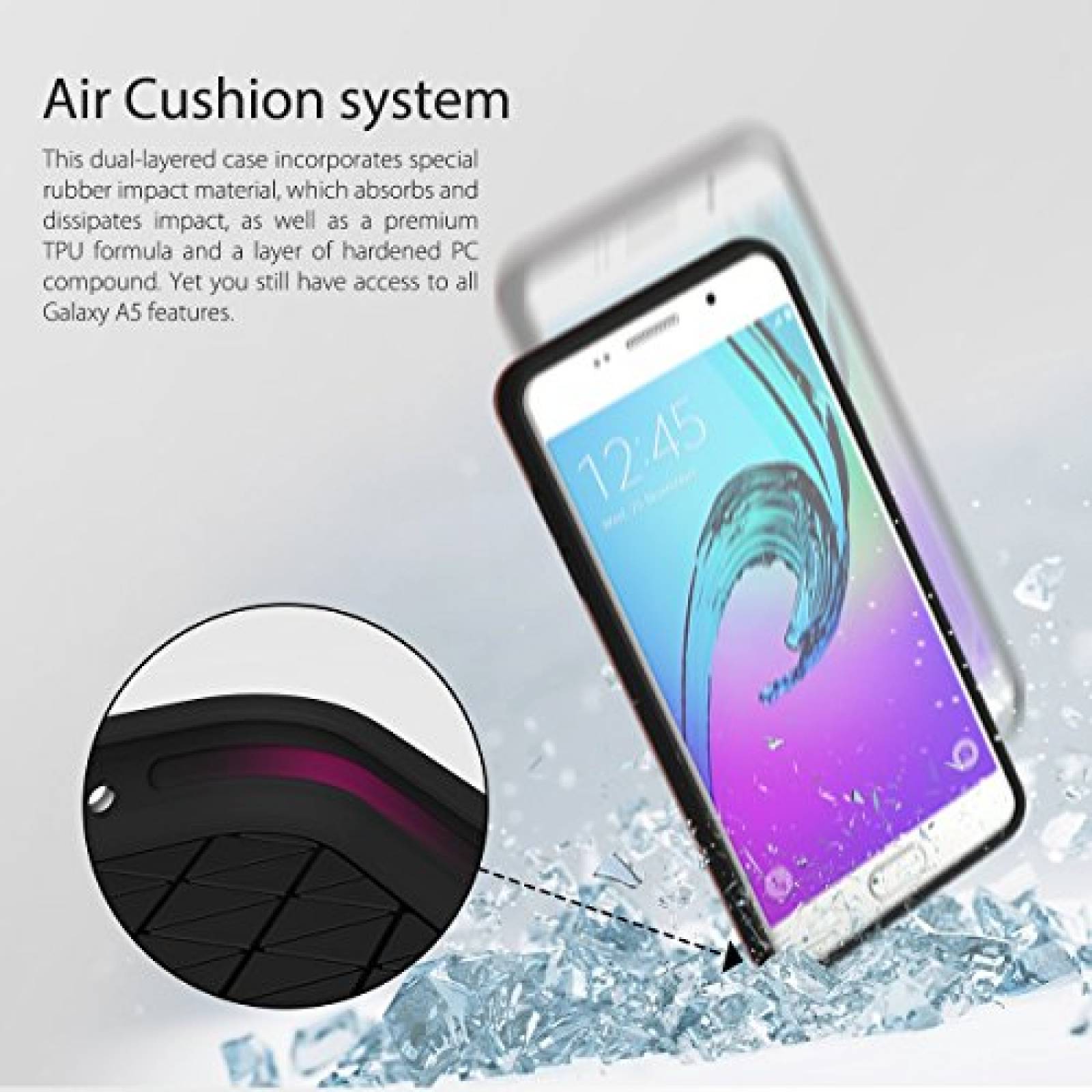 Funda ARAREE Galaxy A5 Case, [Amy Pocket] Ultra Thin Sli 16) (Gold)