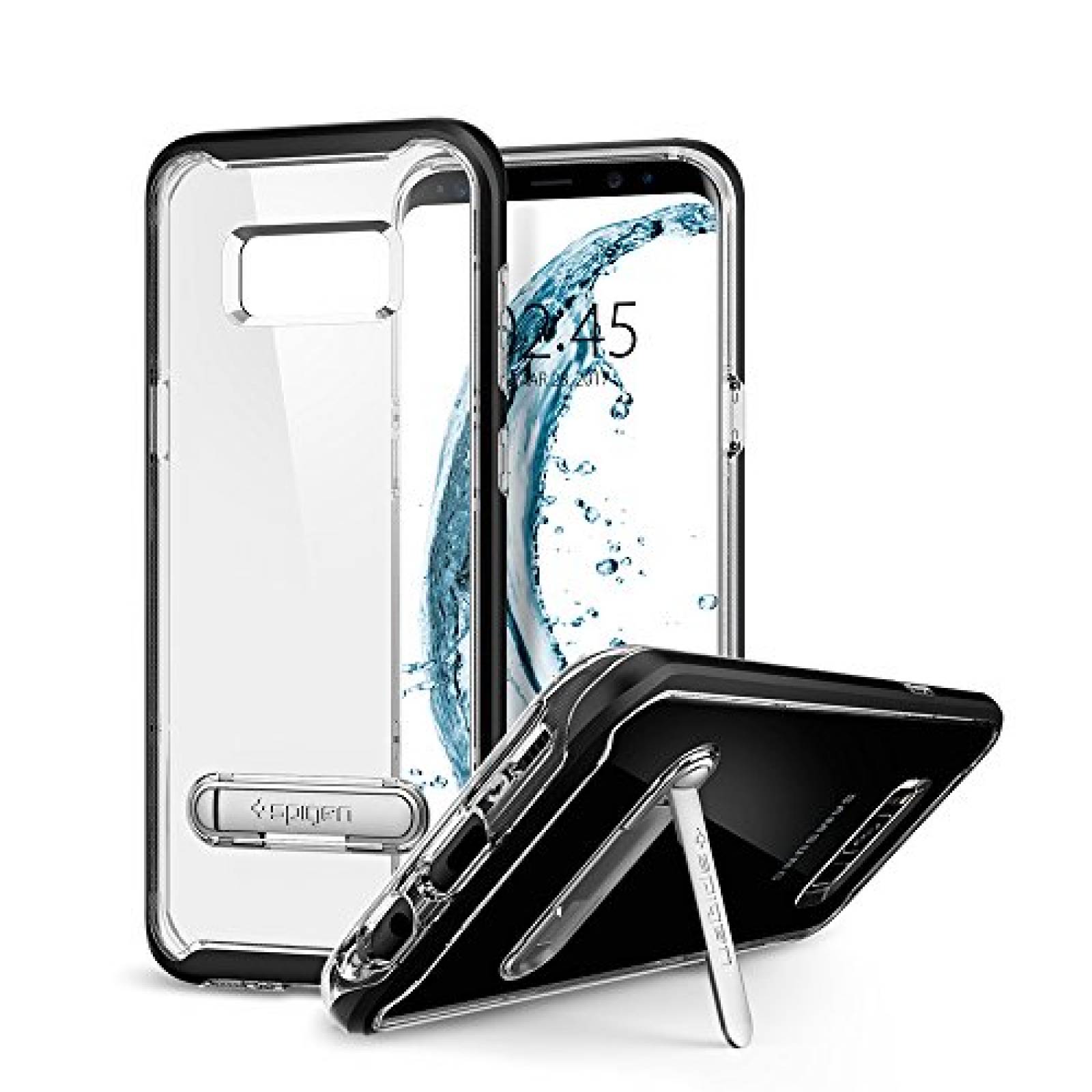 Funda Spigen Funda para Galaxy S8 Plus, Crystal Hybrid, us - Negro