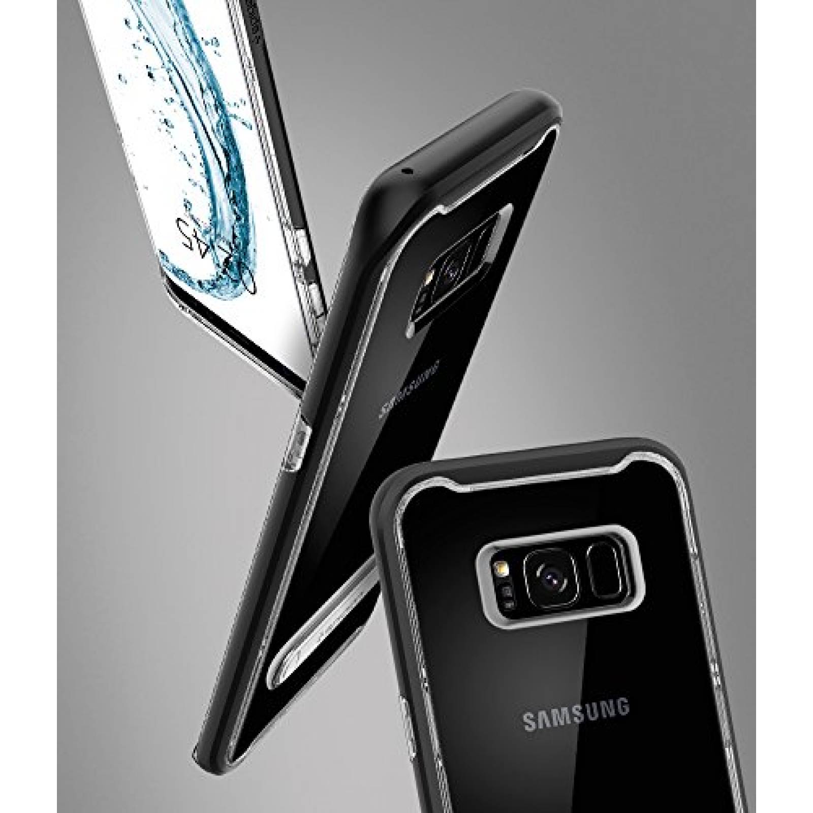 Funda Spigen Funda para Galaxy S8 Plus, Crystal Hybrid, us - Negro