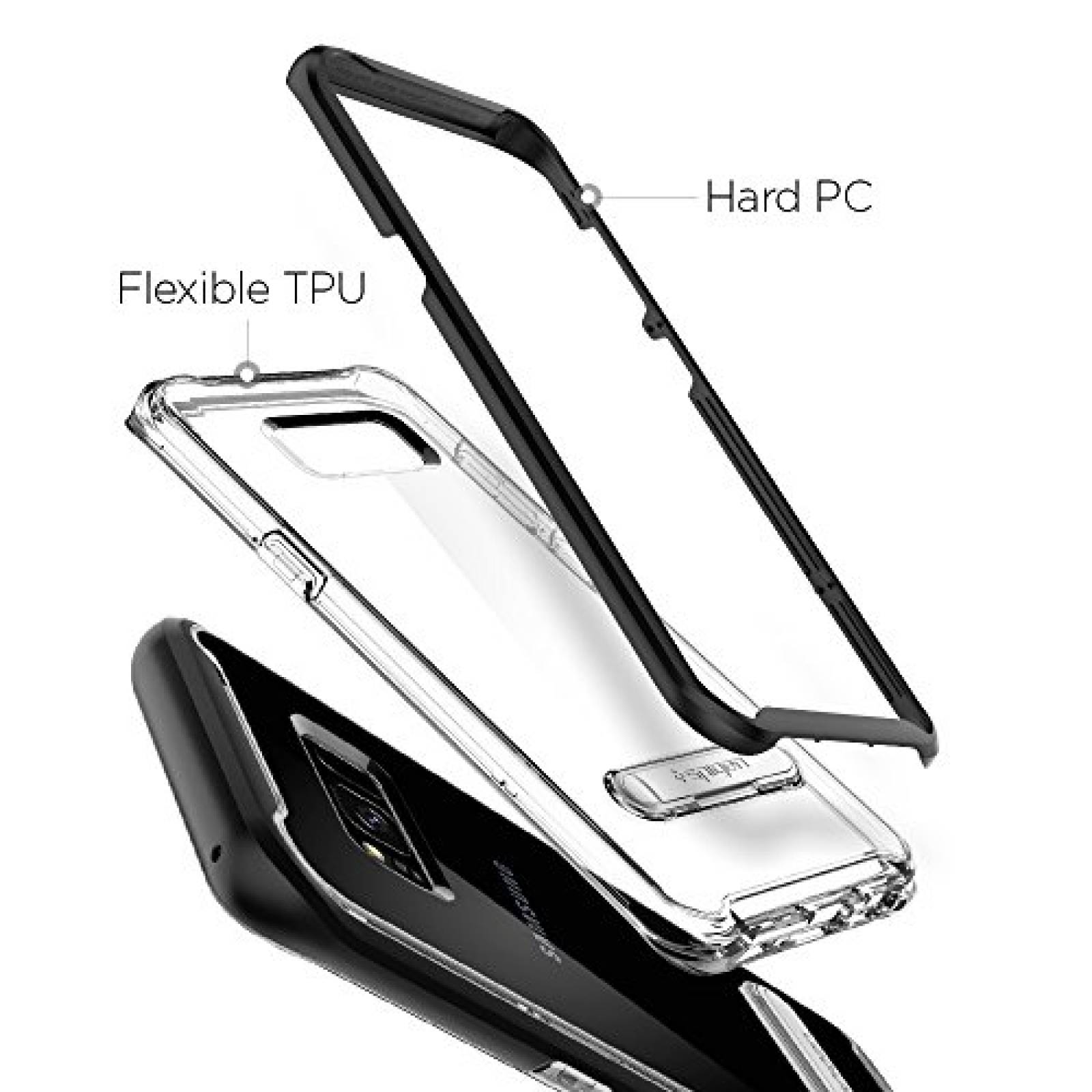 Funda Spigen Funda para Galaxy S8 Plus, Crystal Hybrid, us - Negro