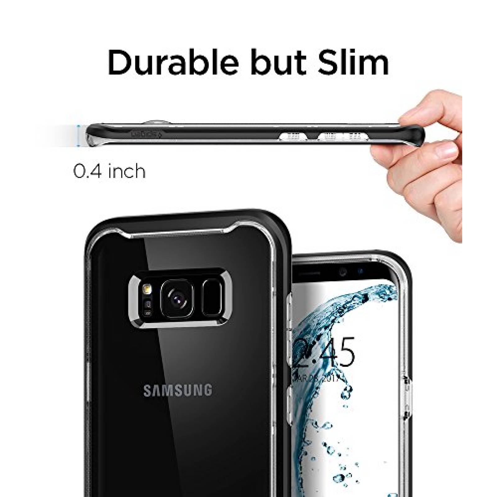 Funda Spigen Funda para Galaxy S8 Plus, Crystal Hybrid, us - Negro