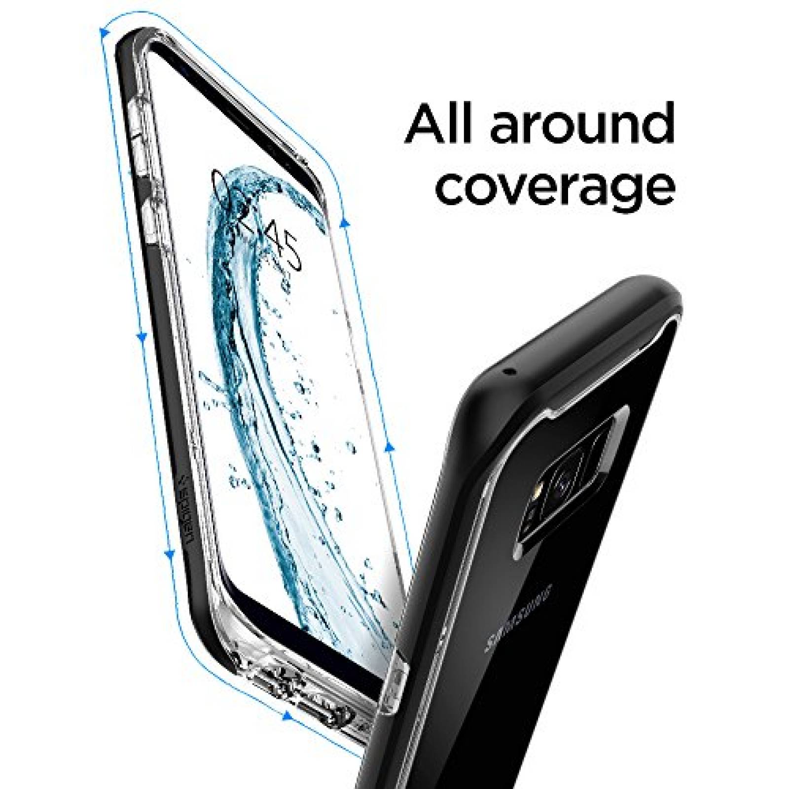 Funda Spigen Funda para Galaxy S8 Plus, Crystal Hybrid, us - Negro