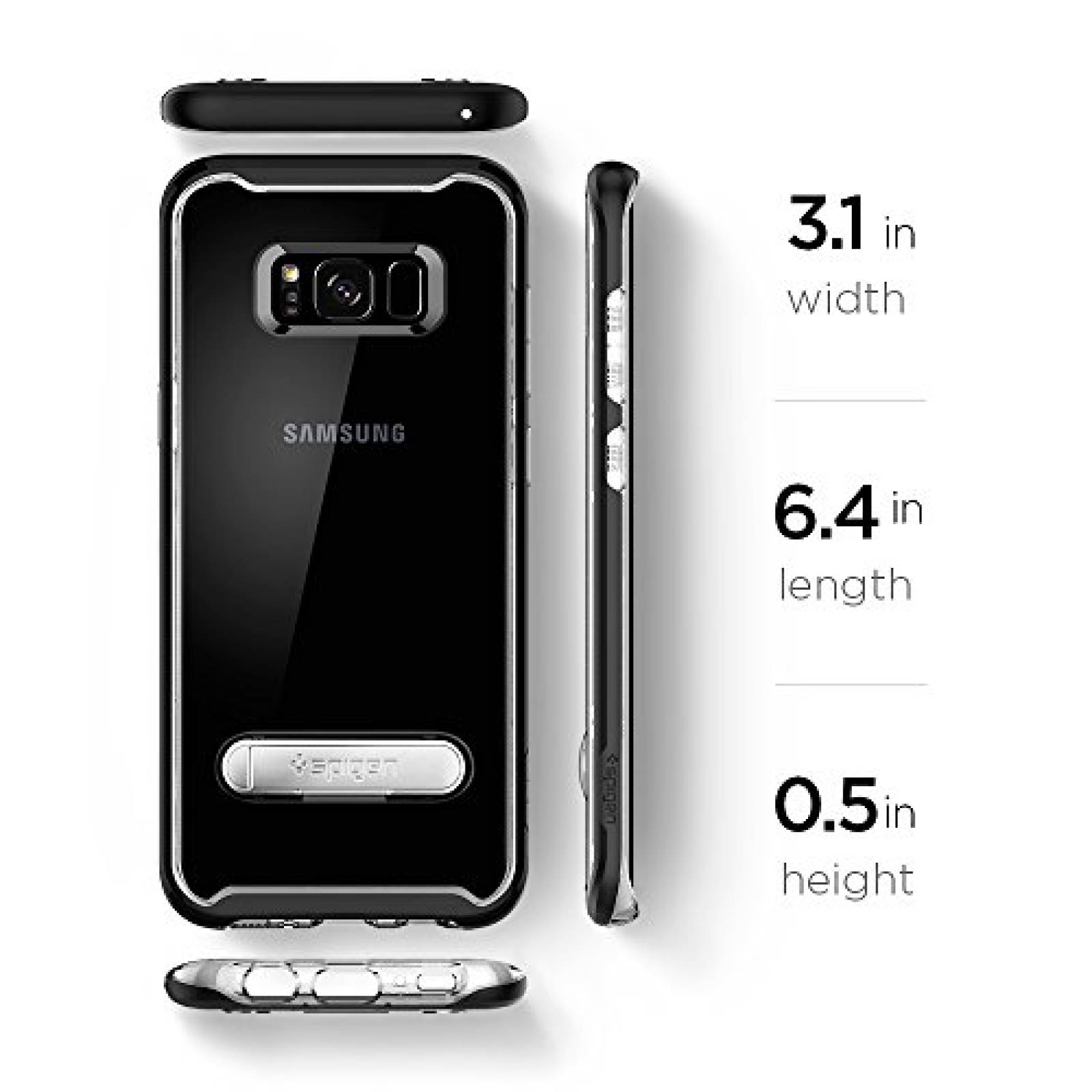Funda Spigen Funda para Galaxy S8 Plus, Crystal Hybrid, us - Negro