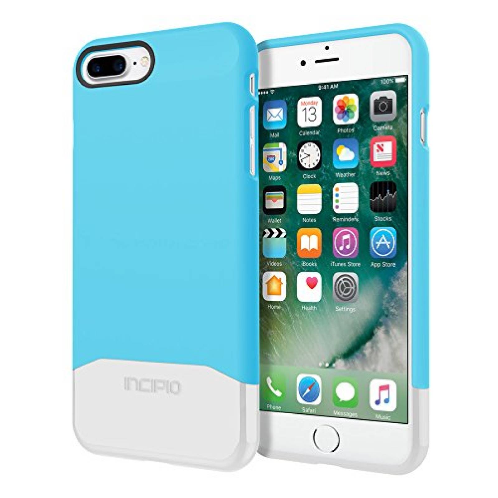 Funda Incipio iPhone 7 Plus Case, Edge Chrome [Shock Abs lue/Silver